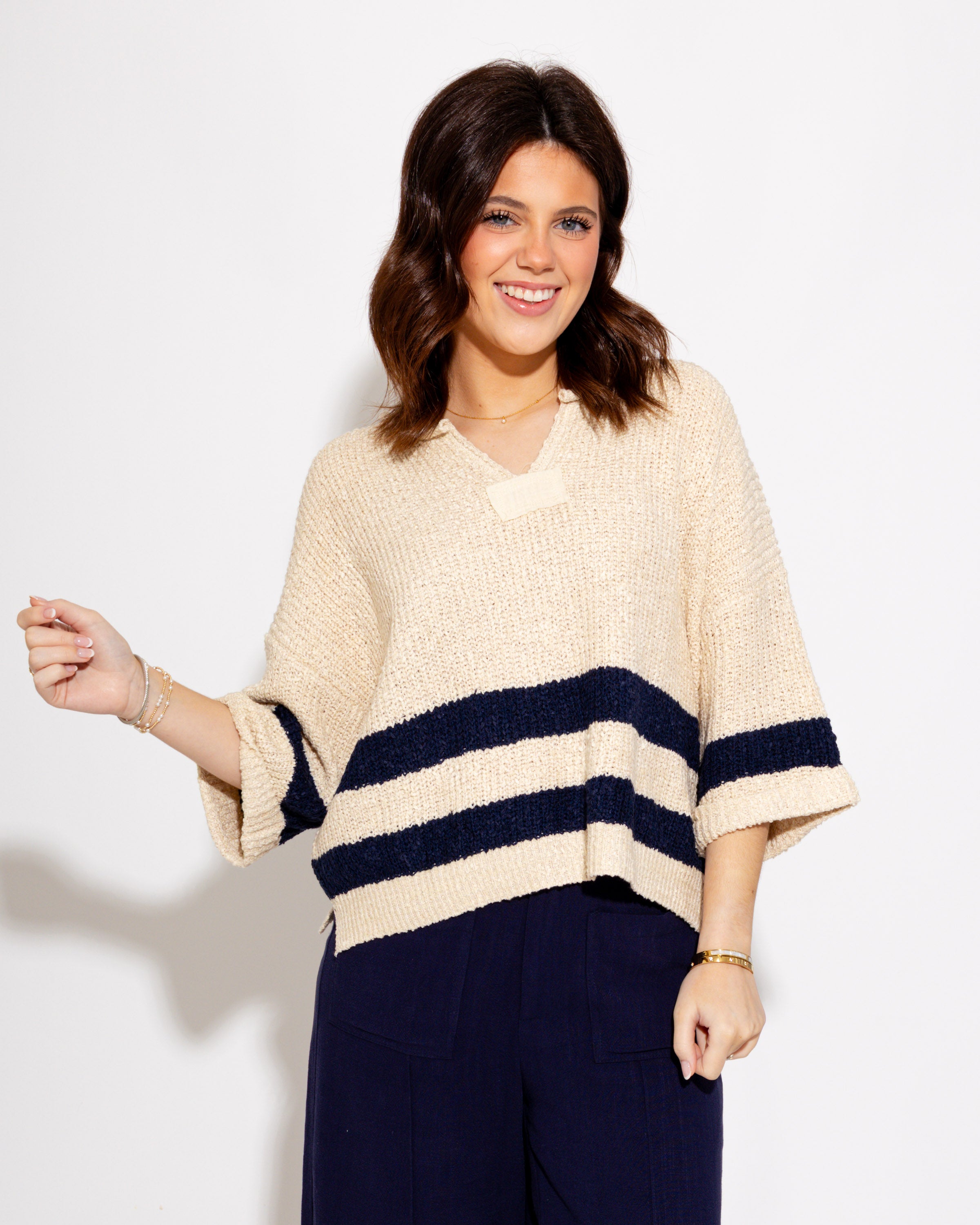 Relaxed Fit Striped Sweater