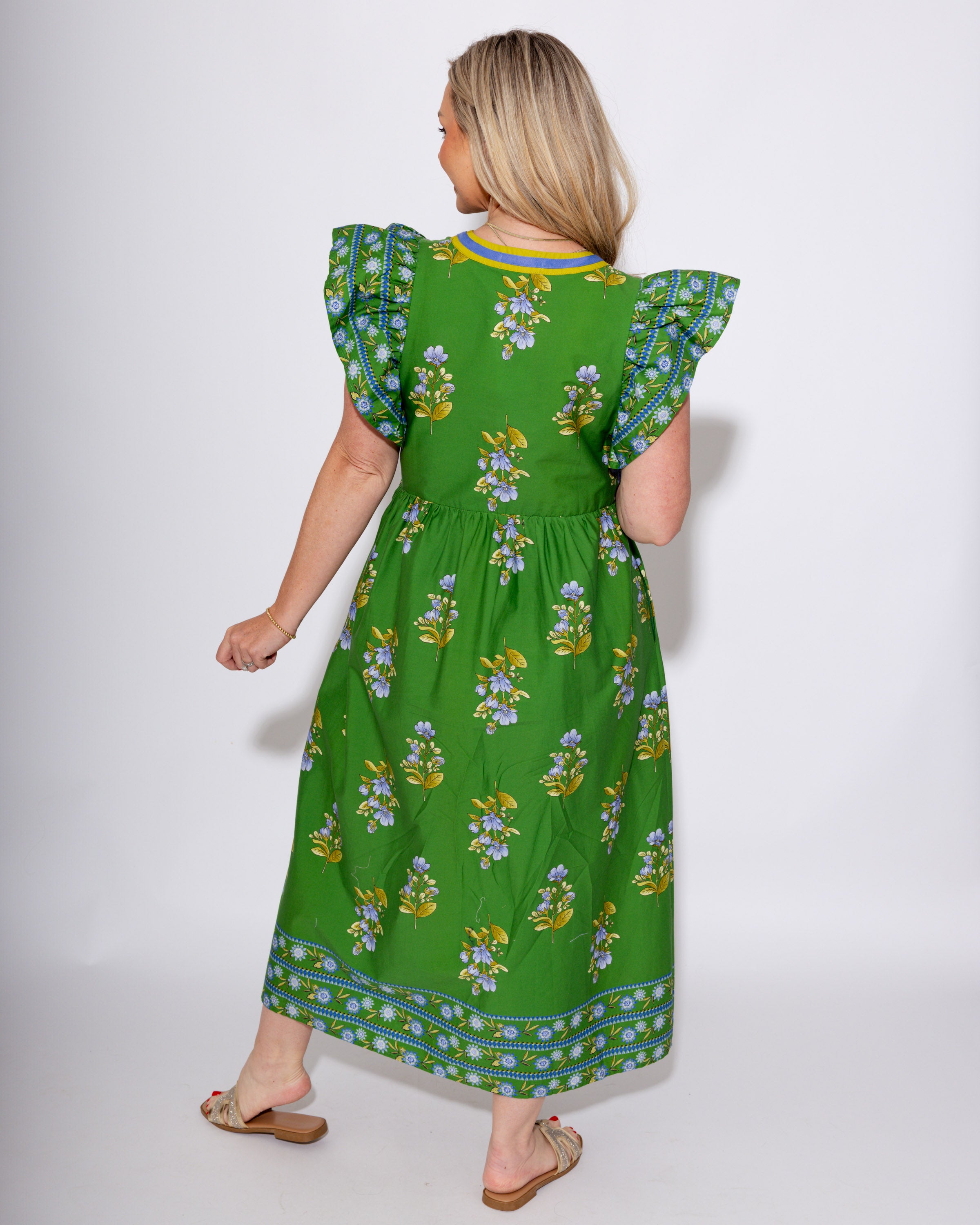 Blooming Border Midi Dress