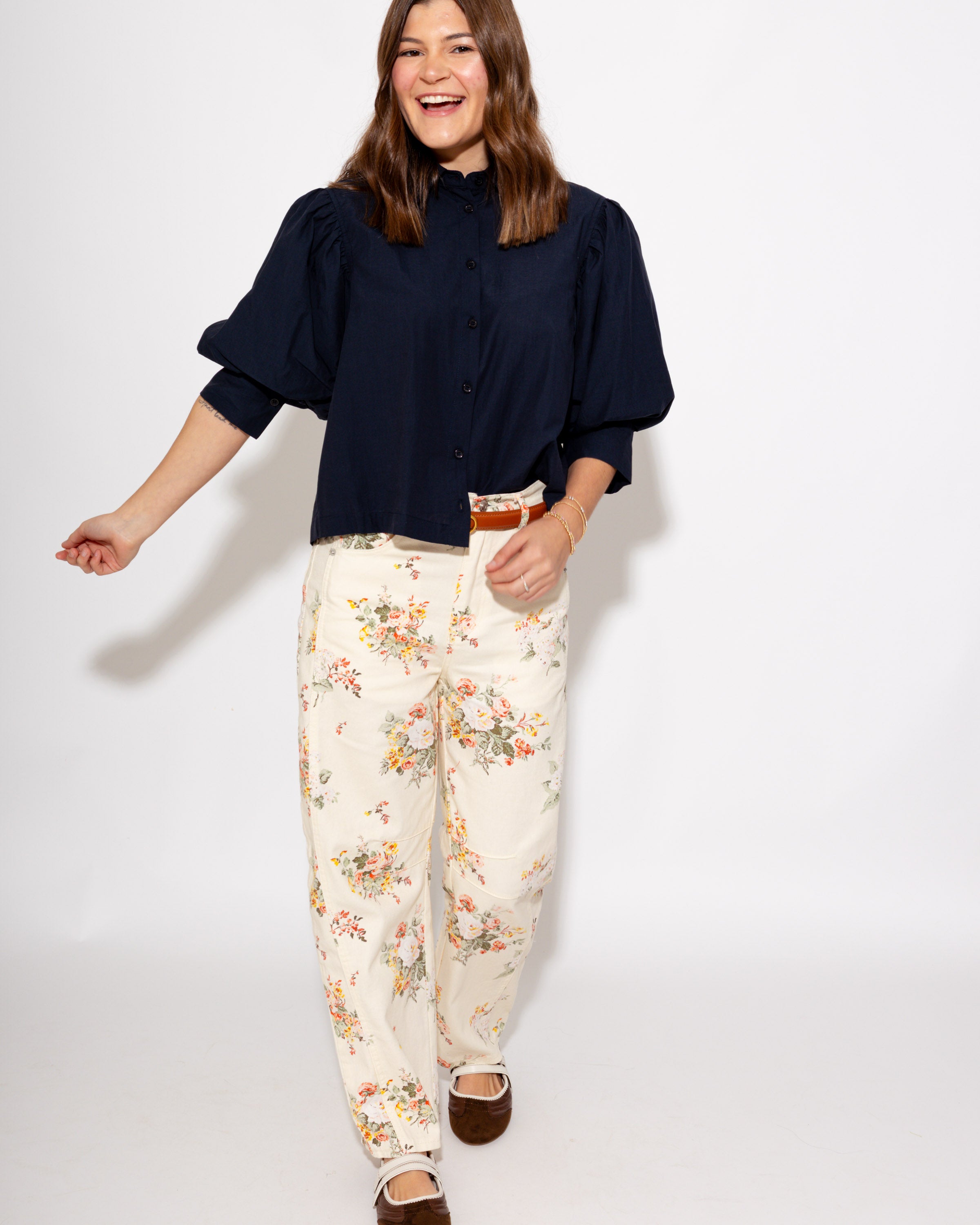 Collared Puff Sleeve Top