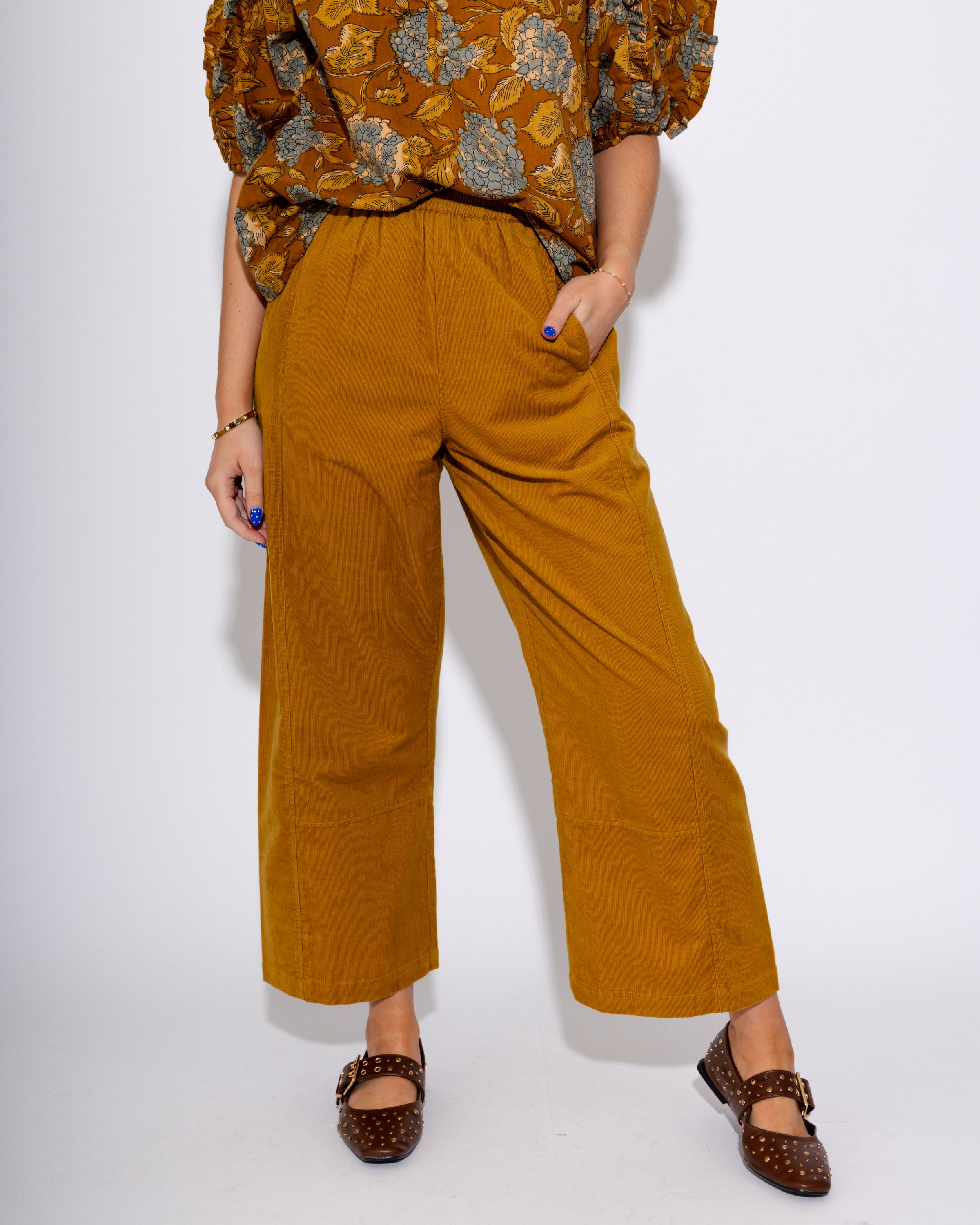 Ivy Jane | Pull On Barrel Pants in Gold