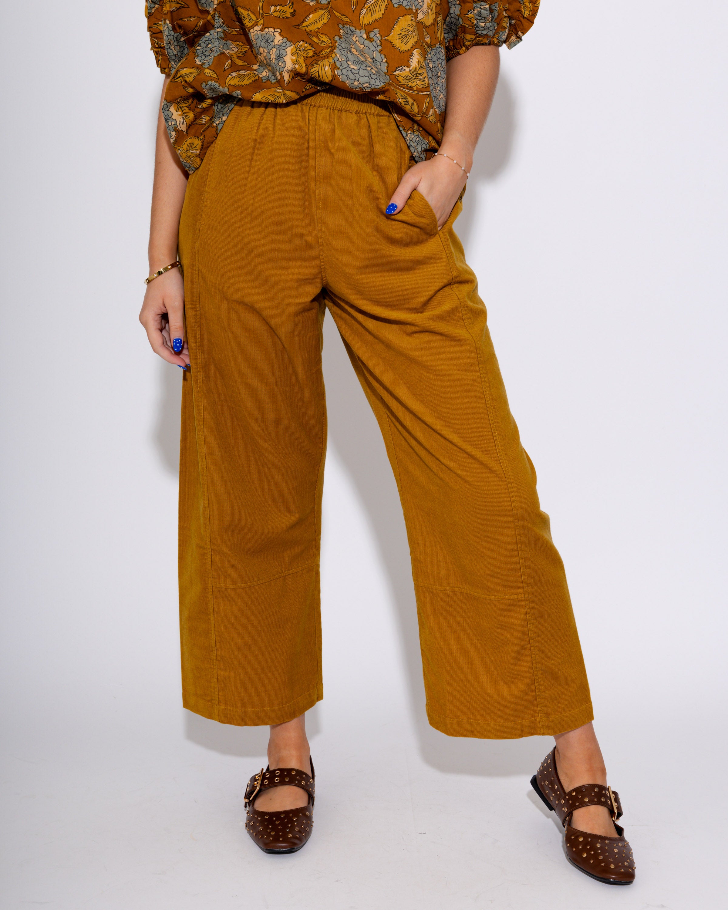 Ivy Jane | Pull On Barrel Pants in Gold