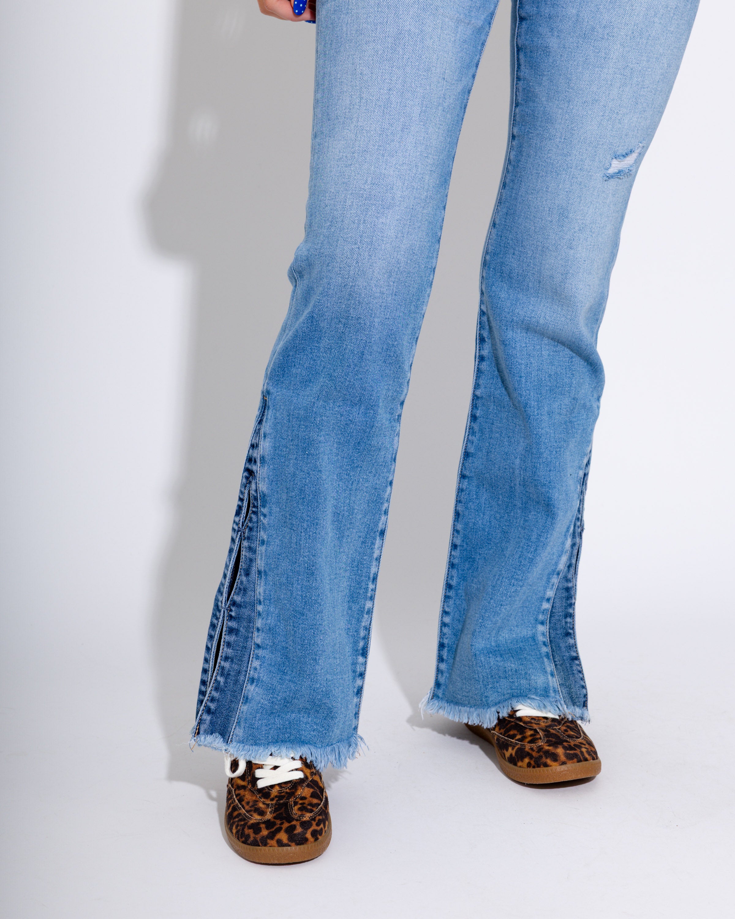Mid Rise Bootcut with Two-Toned Cut Seam
