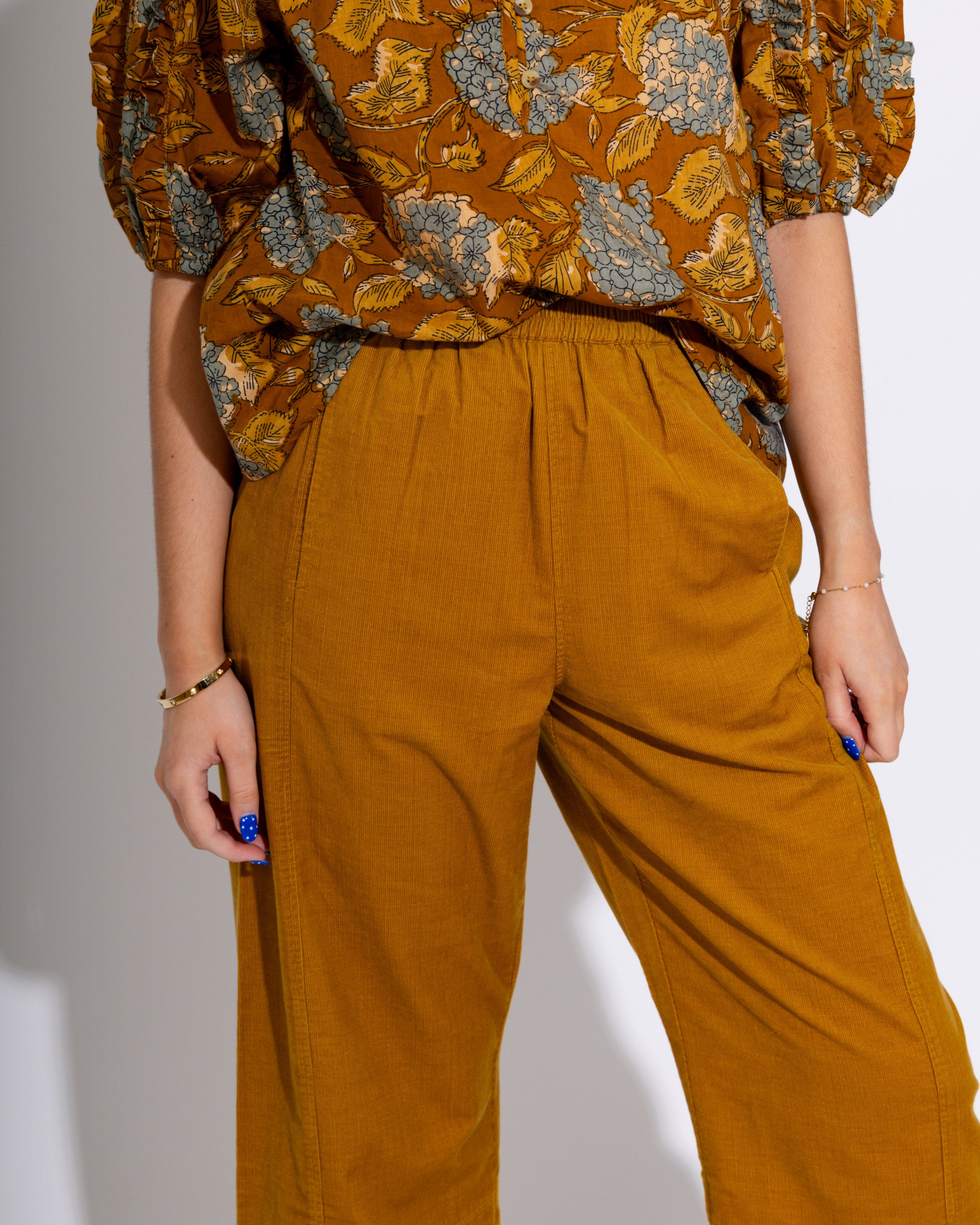 Ivy Jane | Pull On Barrel Pants in Gold