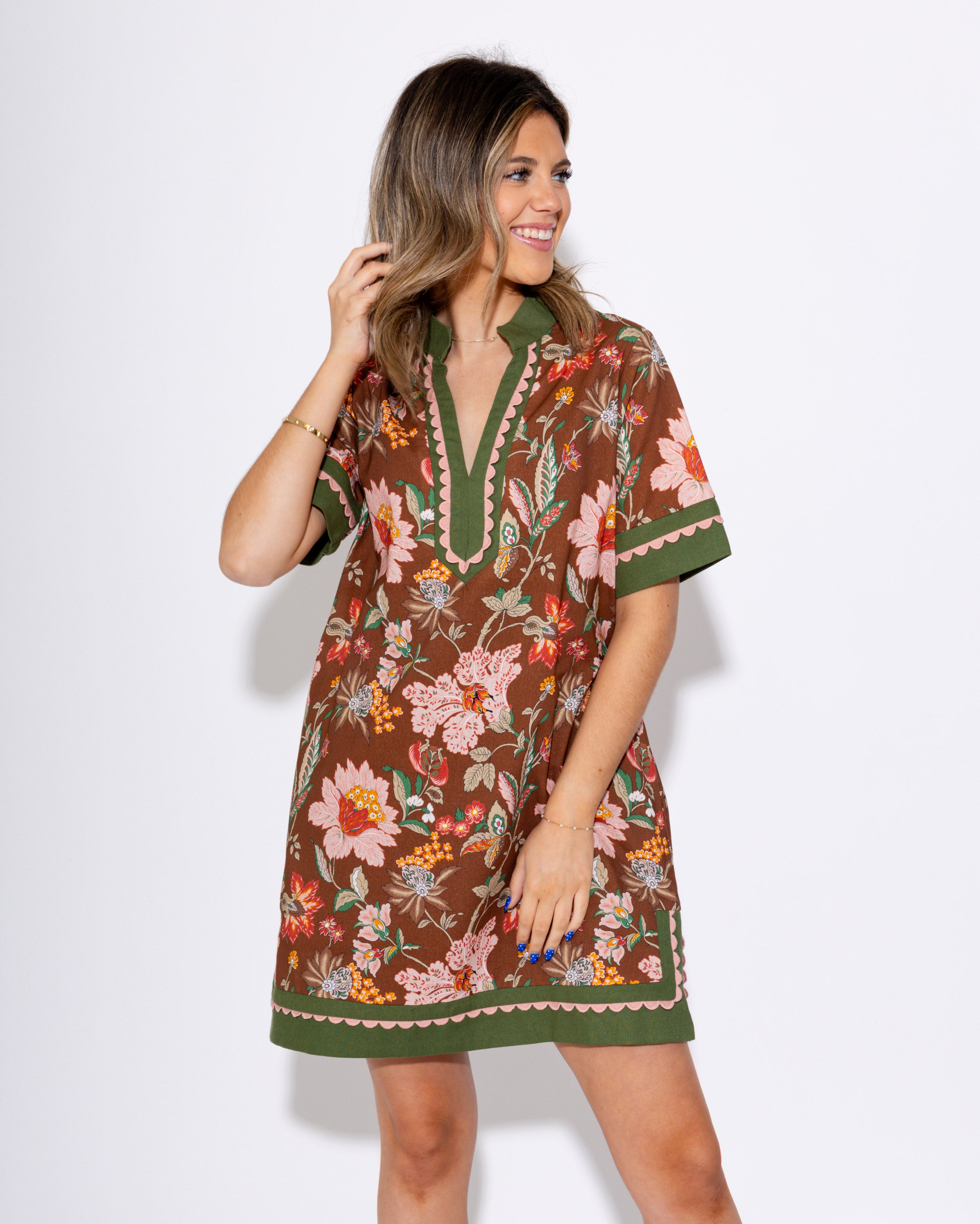 Soft Blush Botanicals Mini Dress