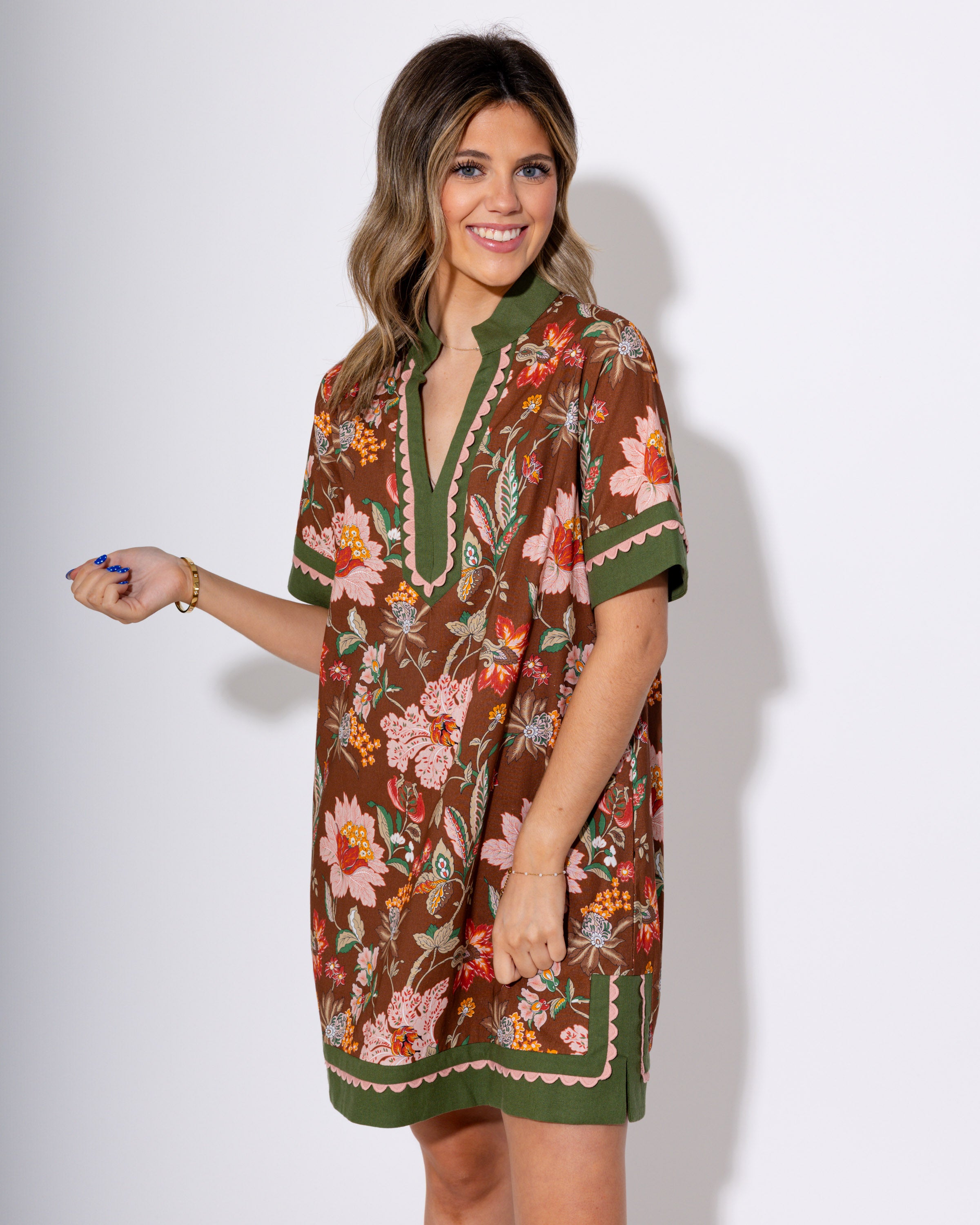 Soft Blush Botanicals Mini Dress