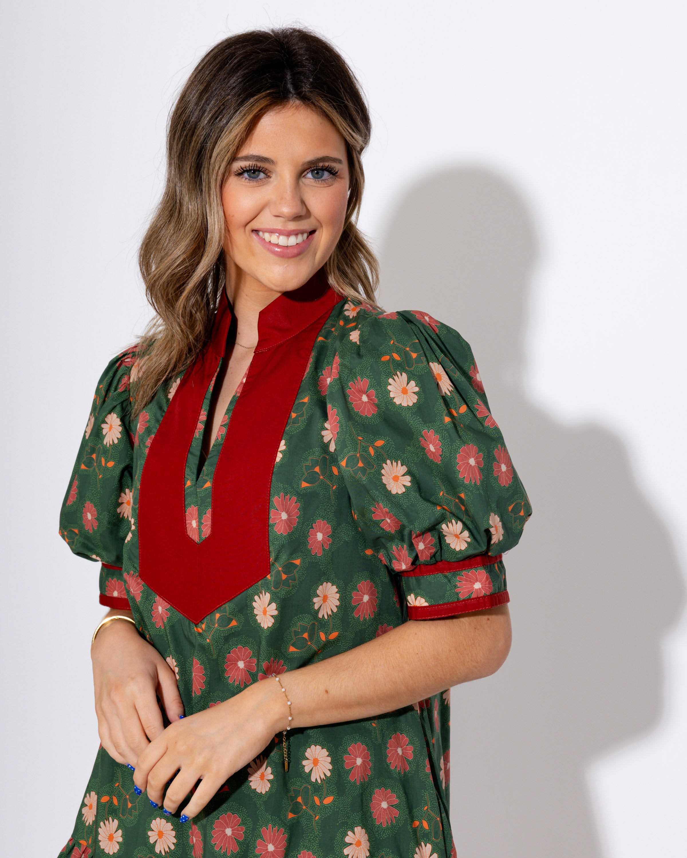 Floral Puff Sleeve Mini Dress