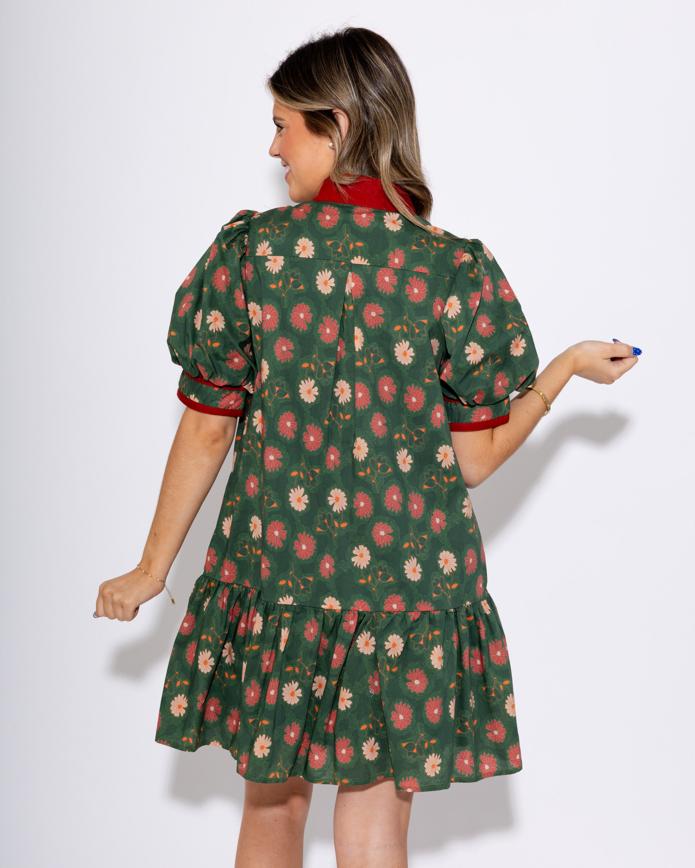 Floral Puff Sleeve Mini Dress