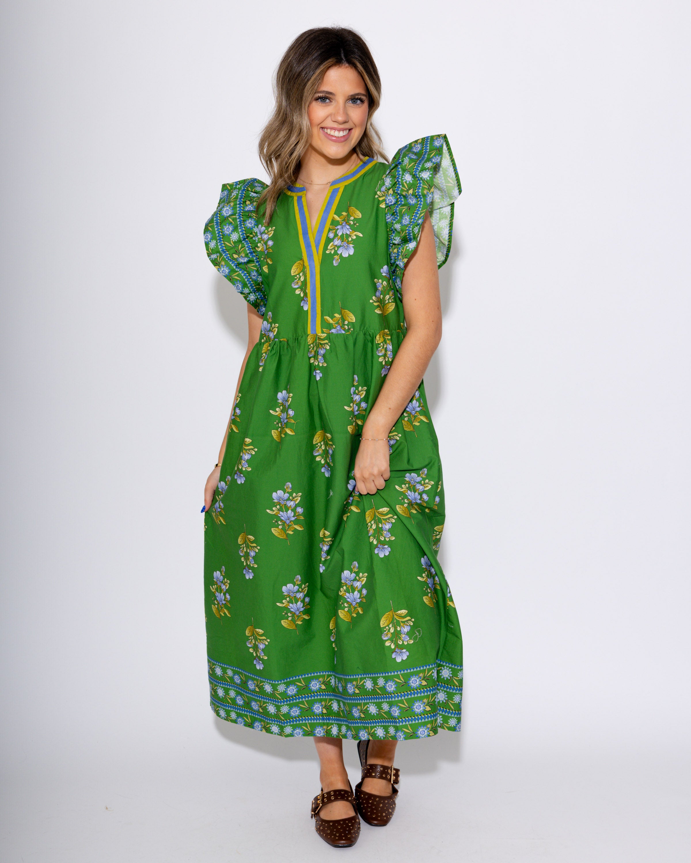 Blooming Border Midi Dress