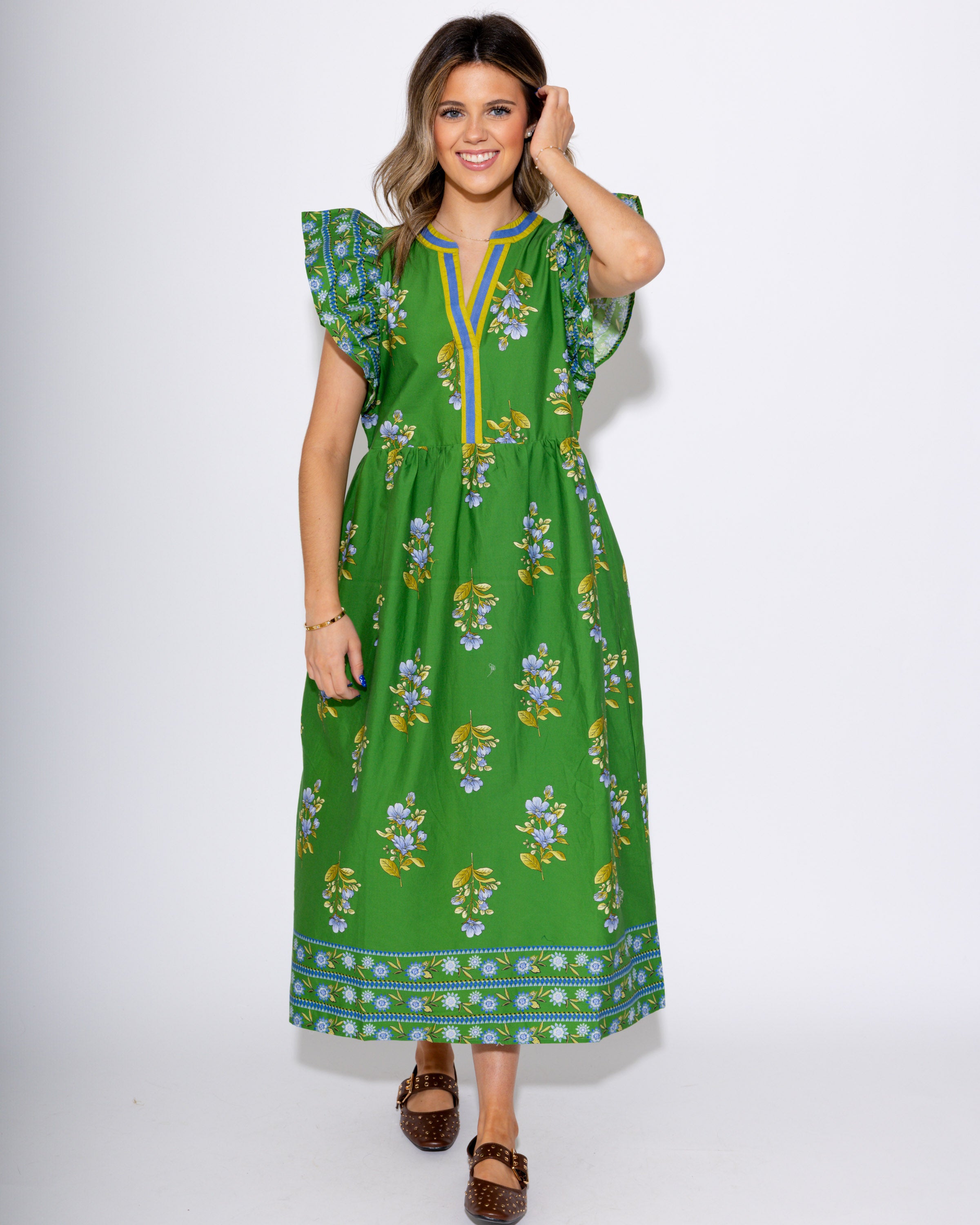 Blooming Border Midi Dress