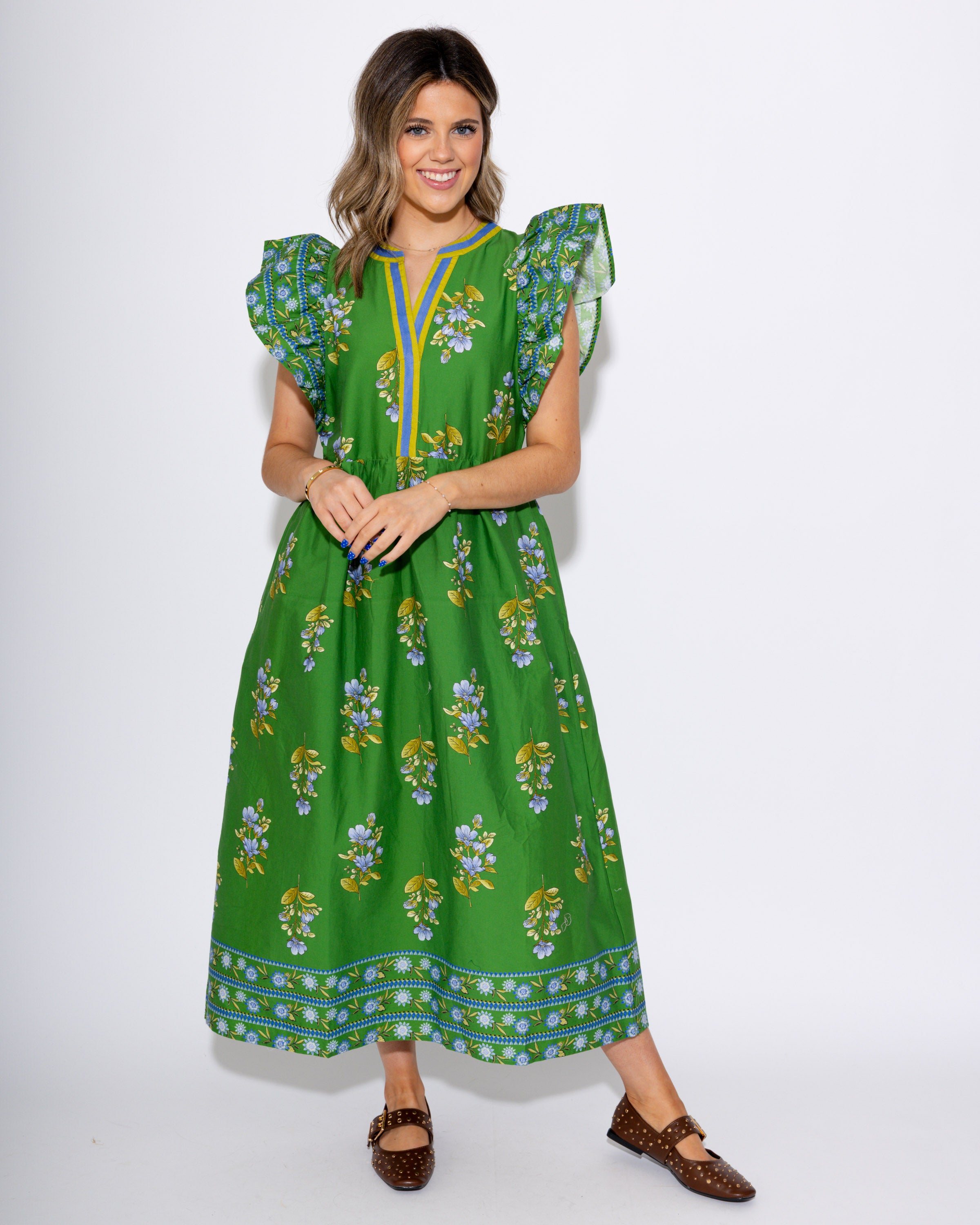 Blooming Border Midi Dress