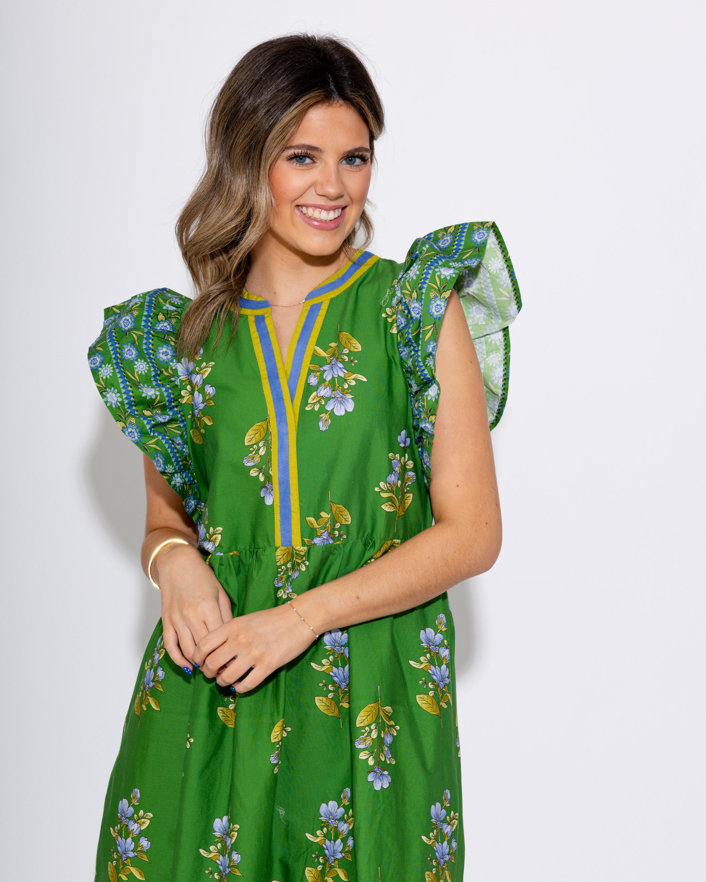 Blooming Border Midi Dress