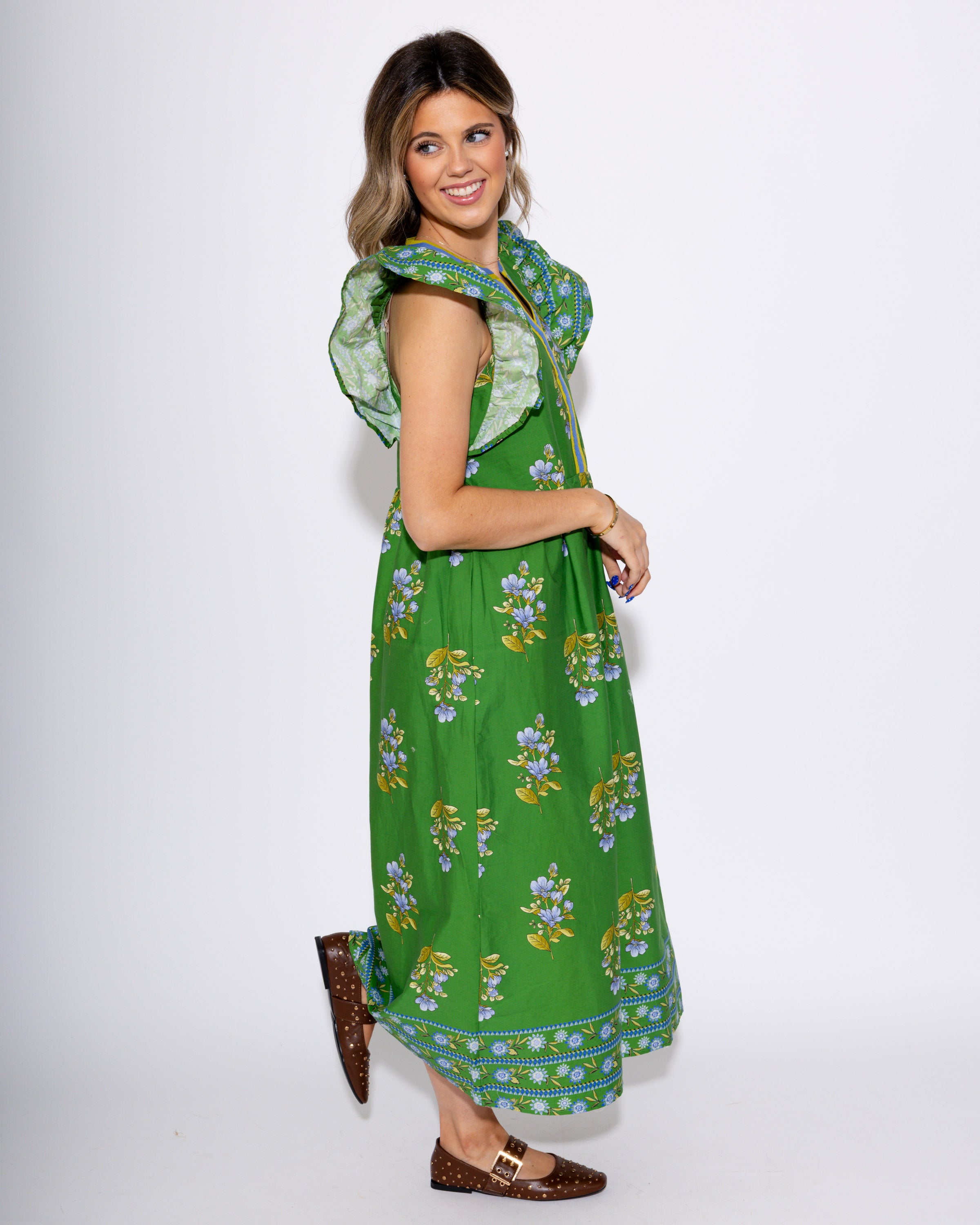 Blooming Border Midi Dress