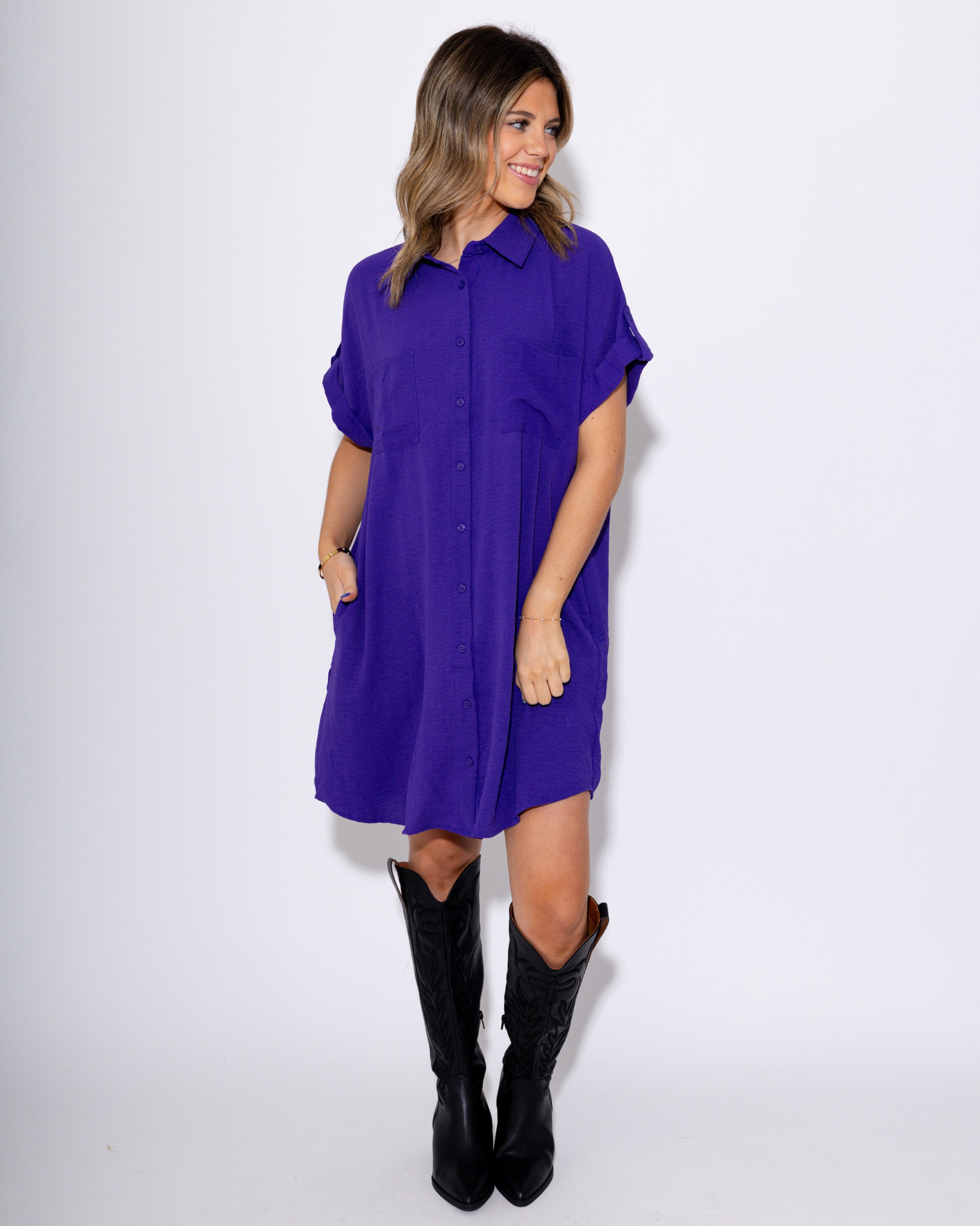 Amethyst Ease Shirt Dress