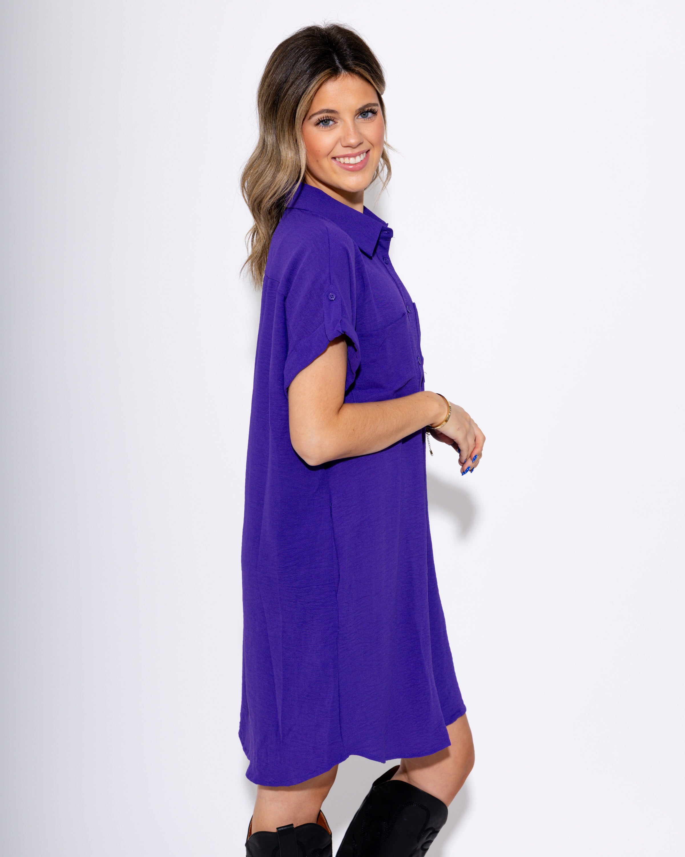 Amethyst Ease Shirt Dress