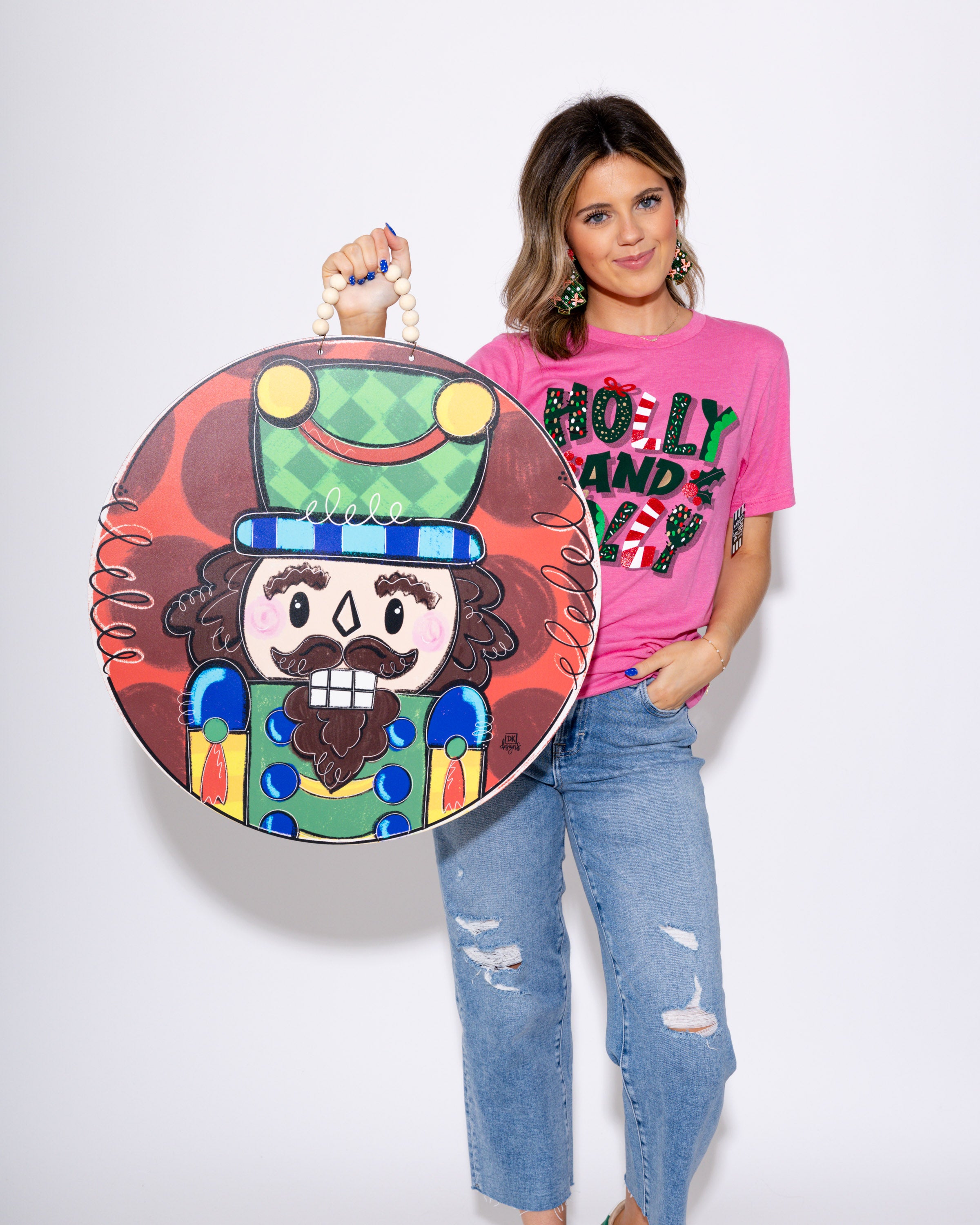 Red Circle Nutcracker Door Hanger