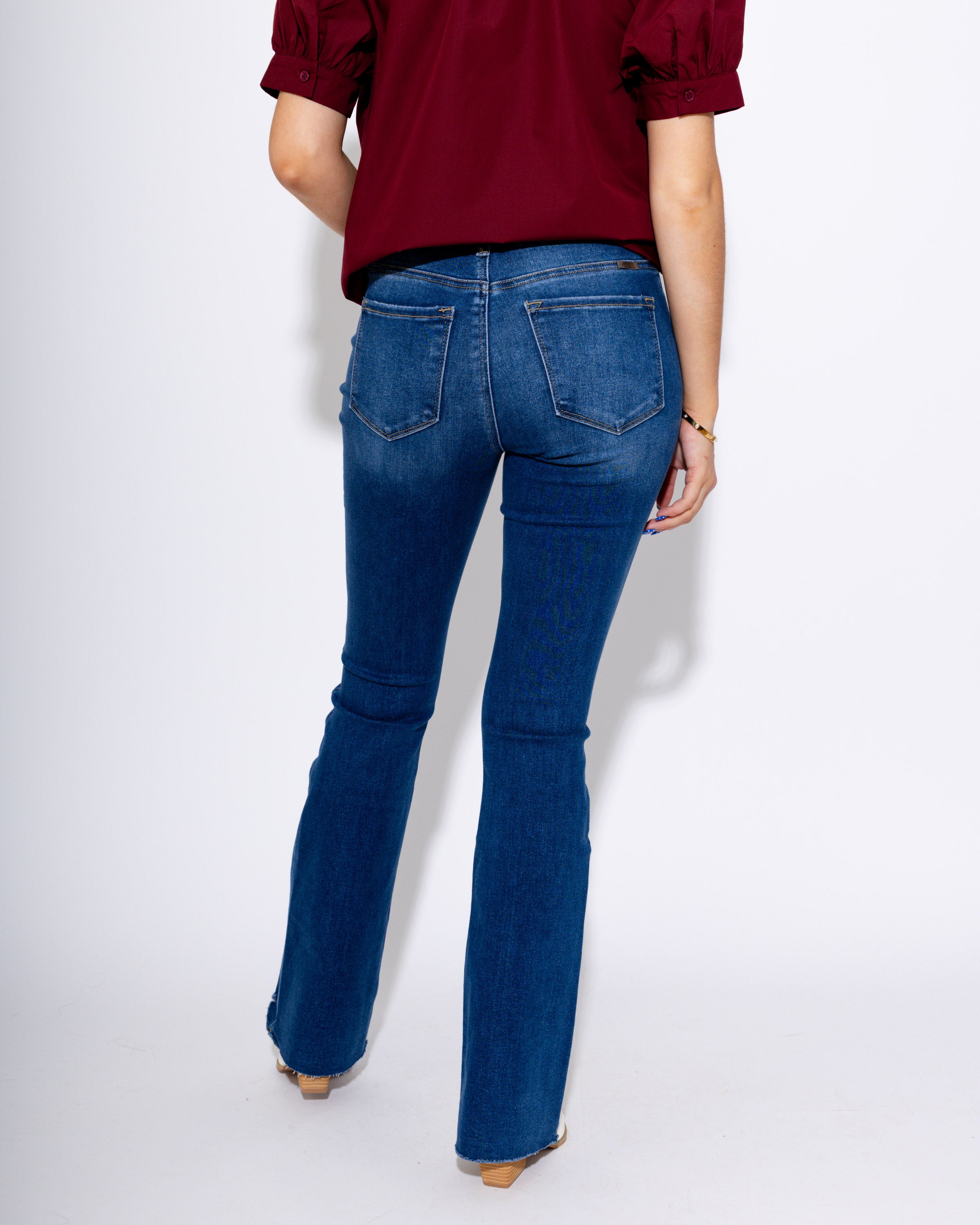 High Rise Boot Cut Jeans in Dark