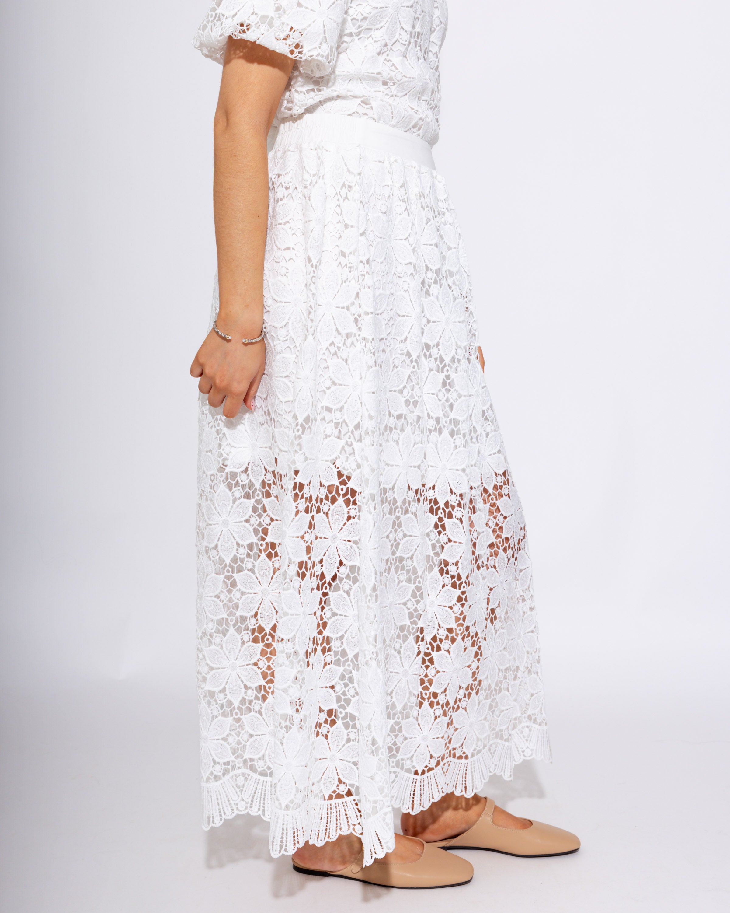 Scallop Lace Top and Skirt Set