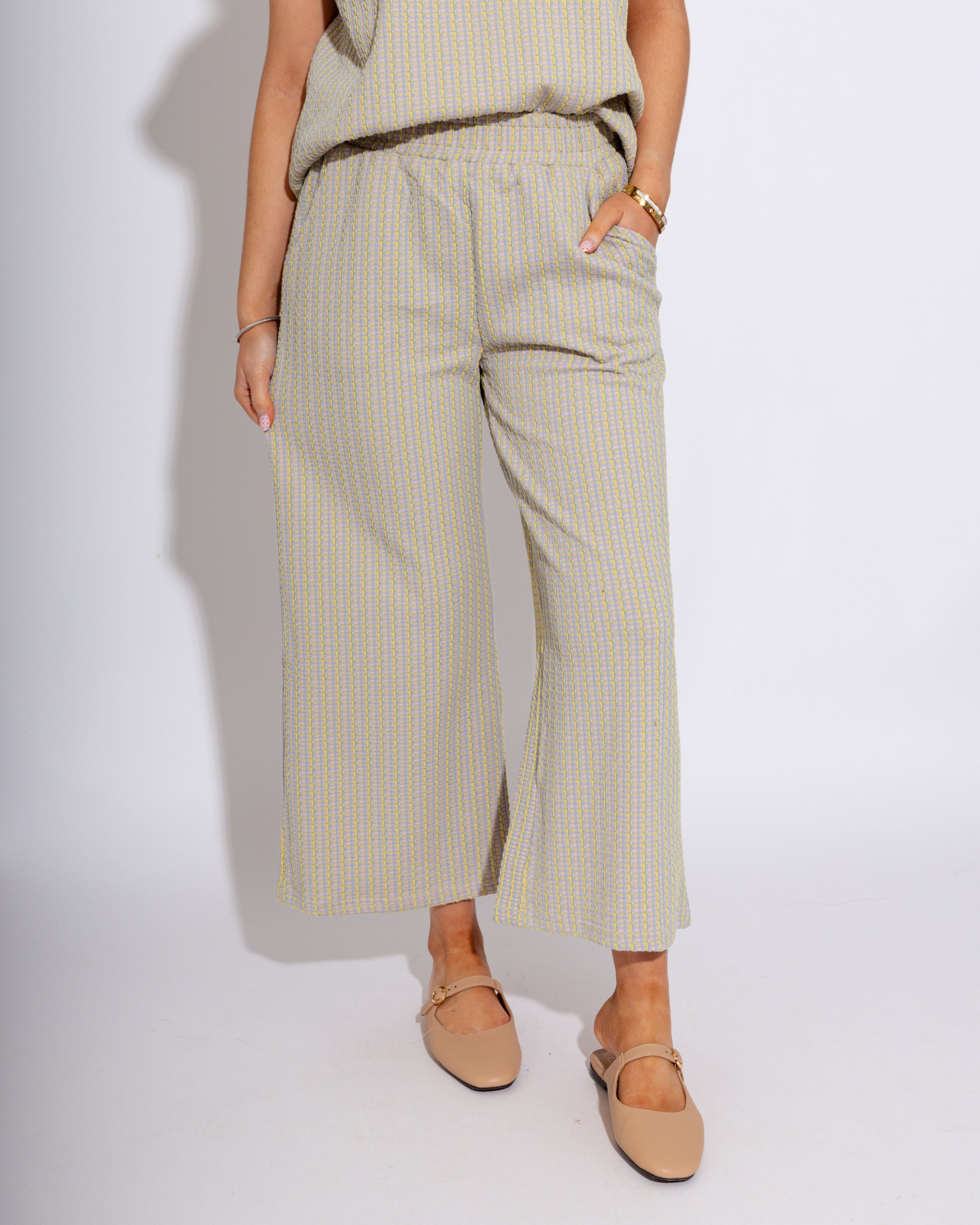 Comfort Chic Textured Set in Blue