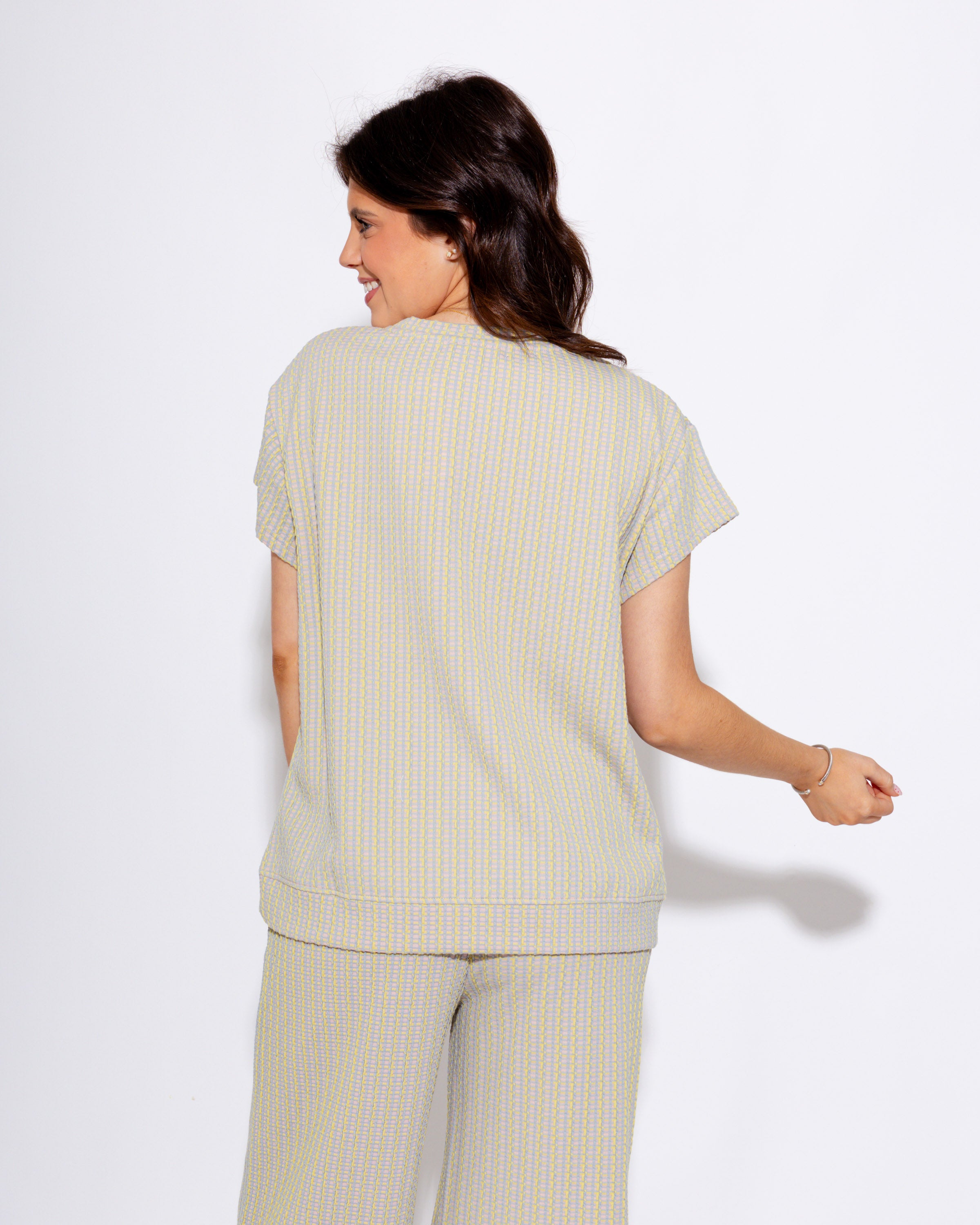 Comfort Chic Textured Set in Blue