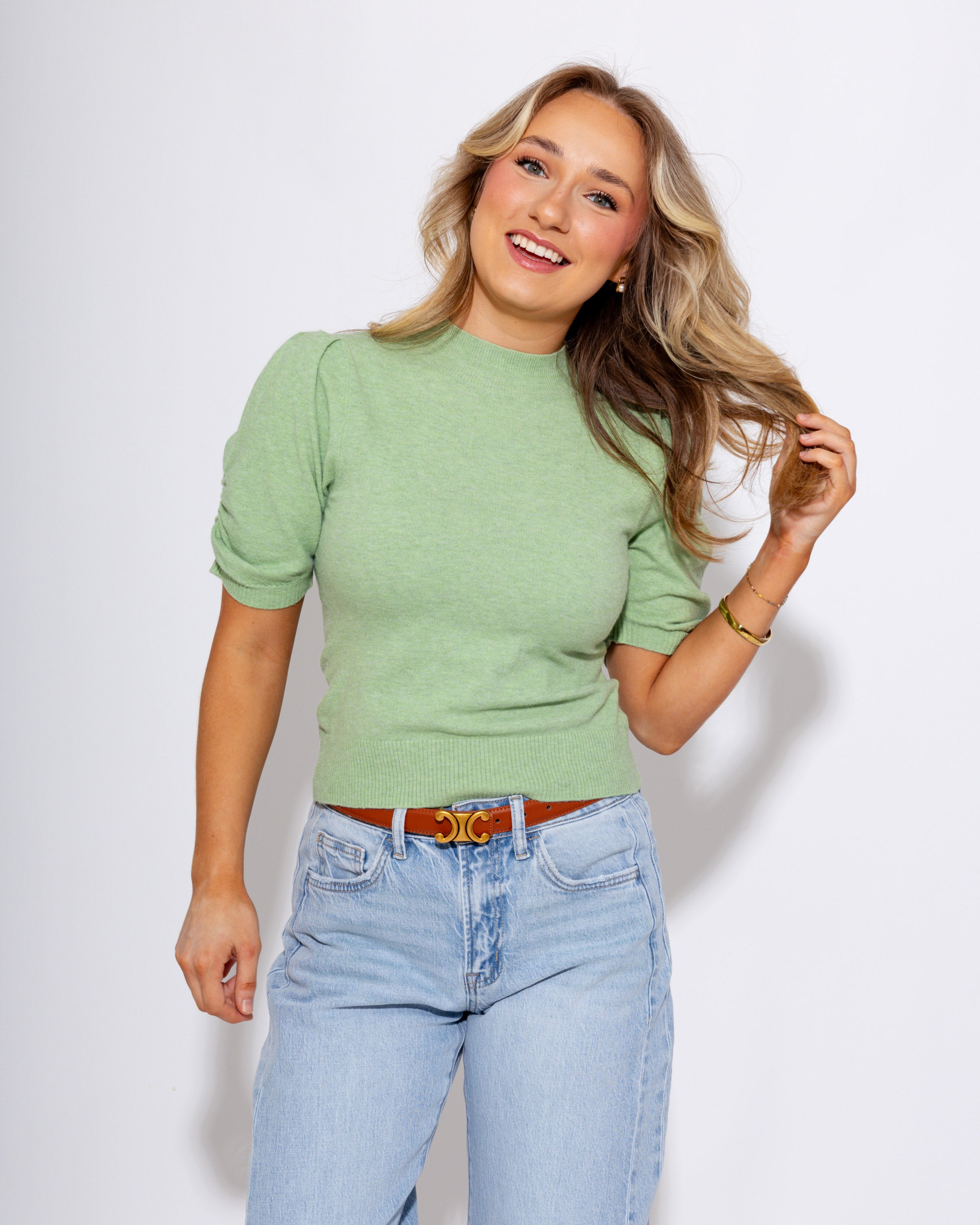 Timeless Knit Top in Matcha