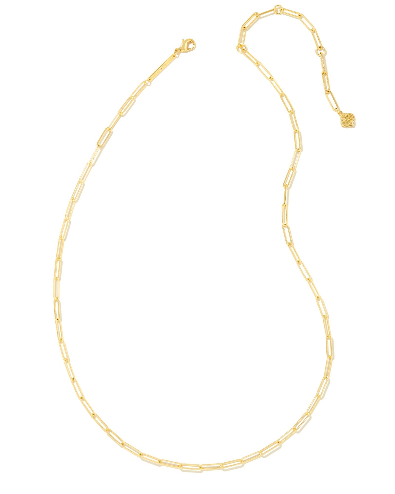 Courtney Paperclip Necklace in Gold Metal