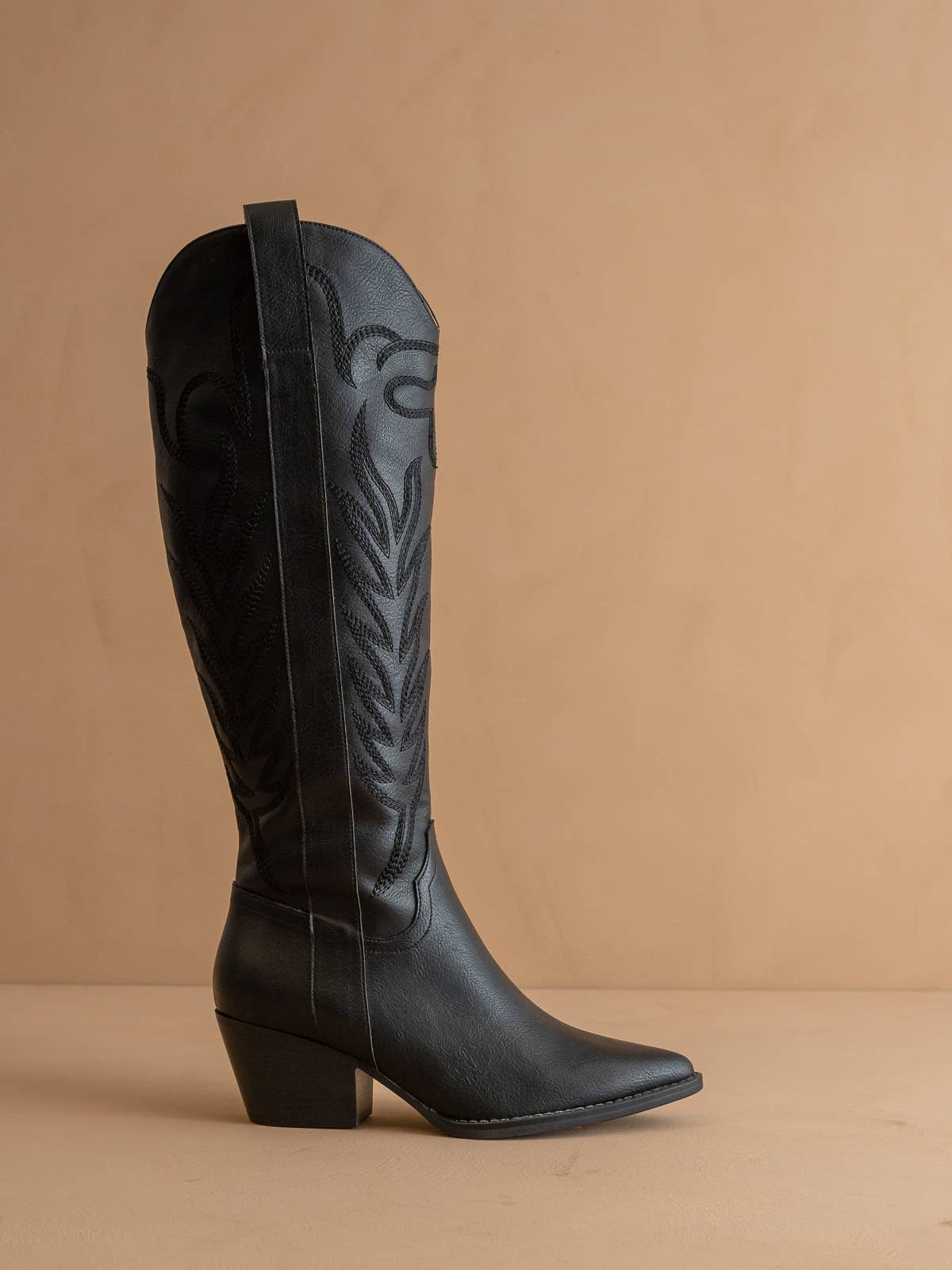 The Samara Black Western Tall Boot