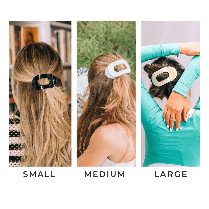 Coconut White Small Flat Round Teletie Hair Clip