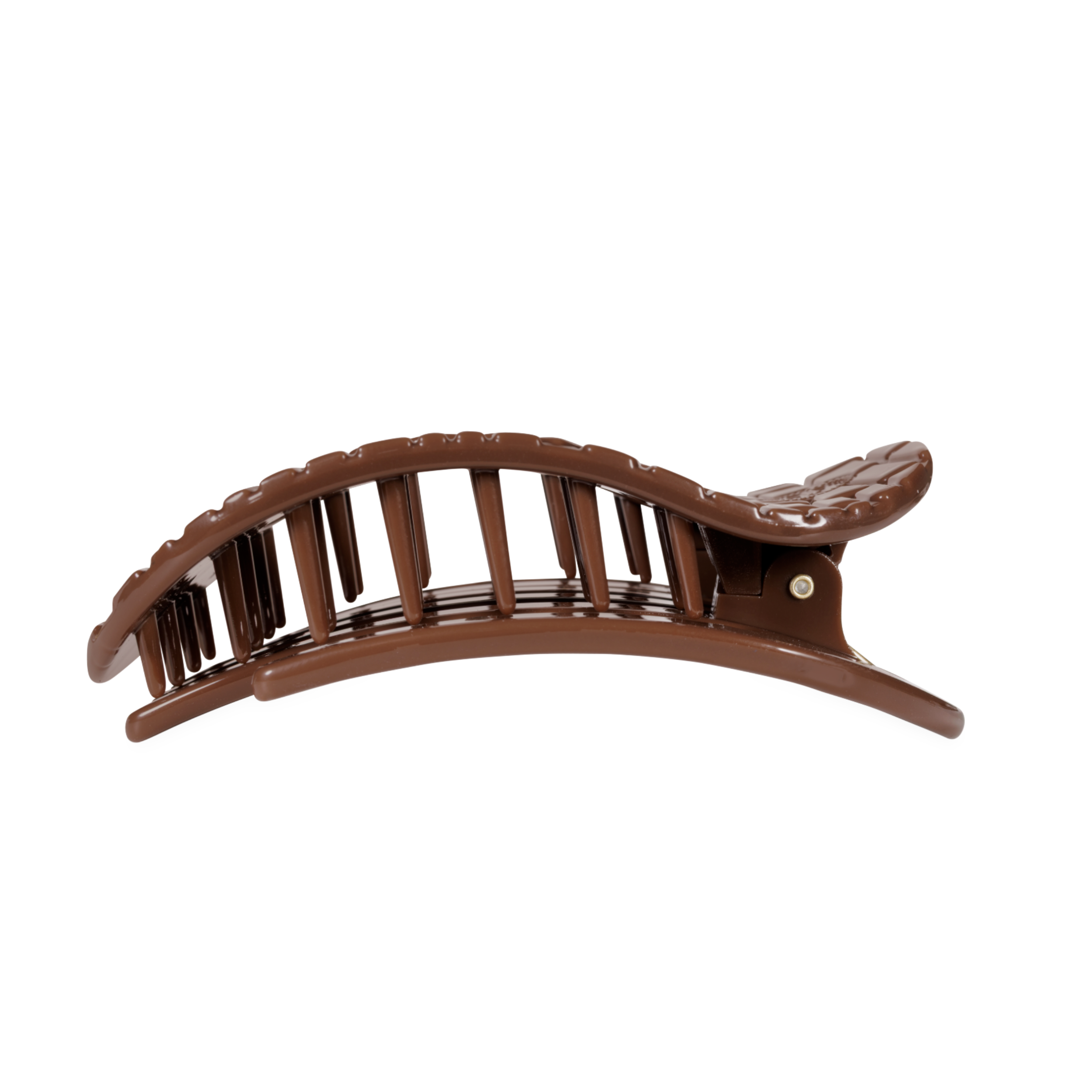 Brown Crocodile | Large| Flat Round Hair Clip