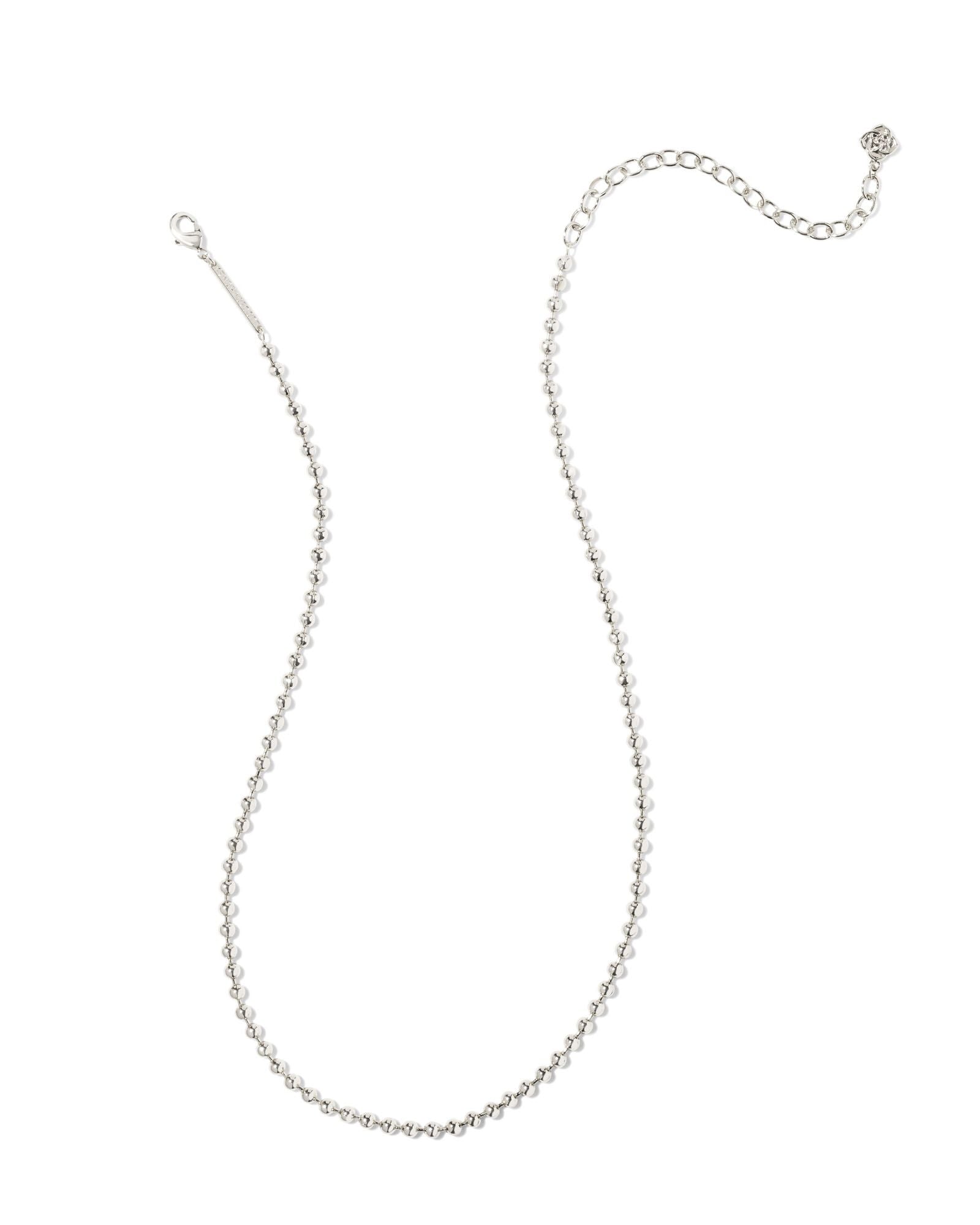 Oliver Chain Necklace in Rhodium Metal