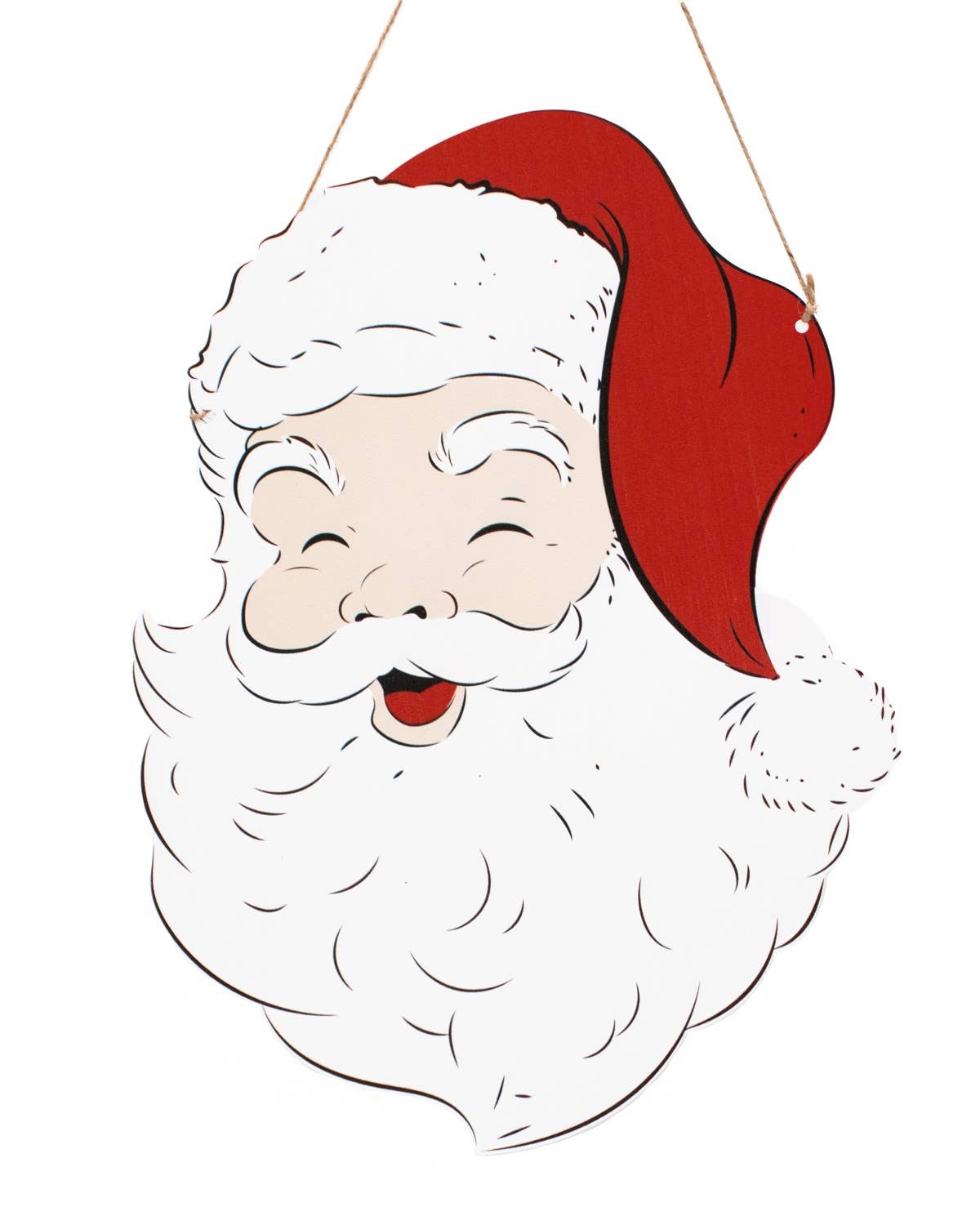 Santa Door Hanger in White/Red