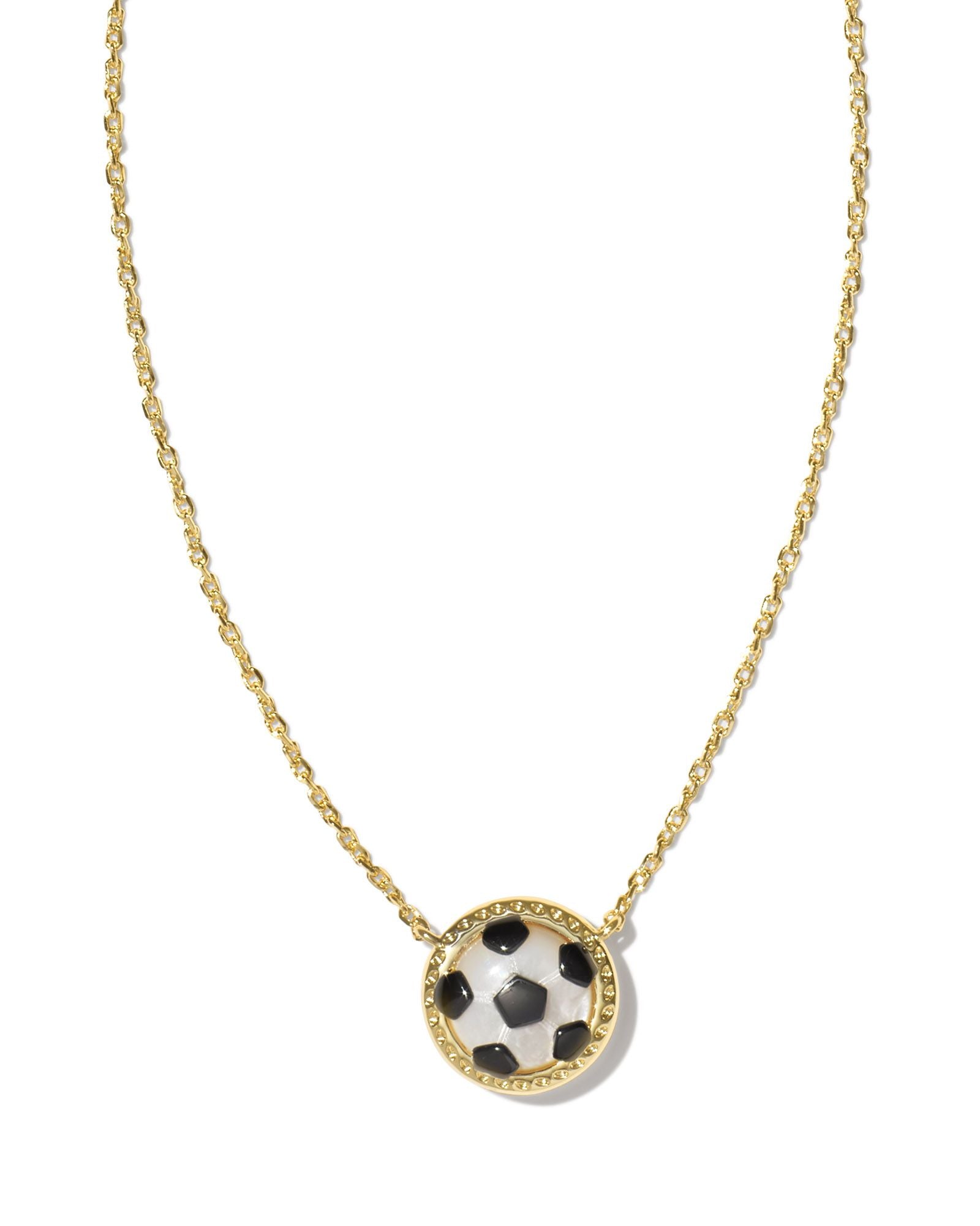 Soccer Short Pendant Necklace in Ivory Mother of Pearl