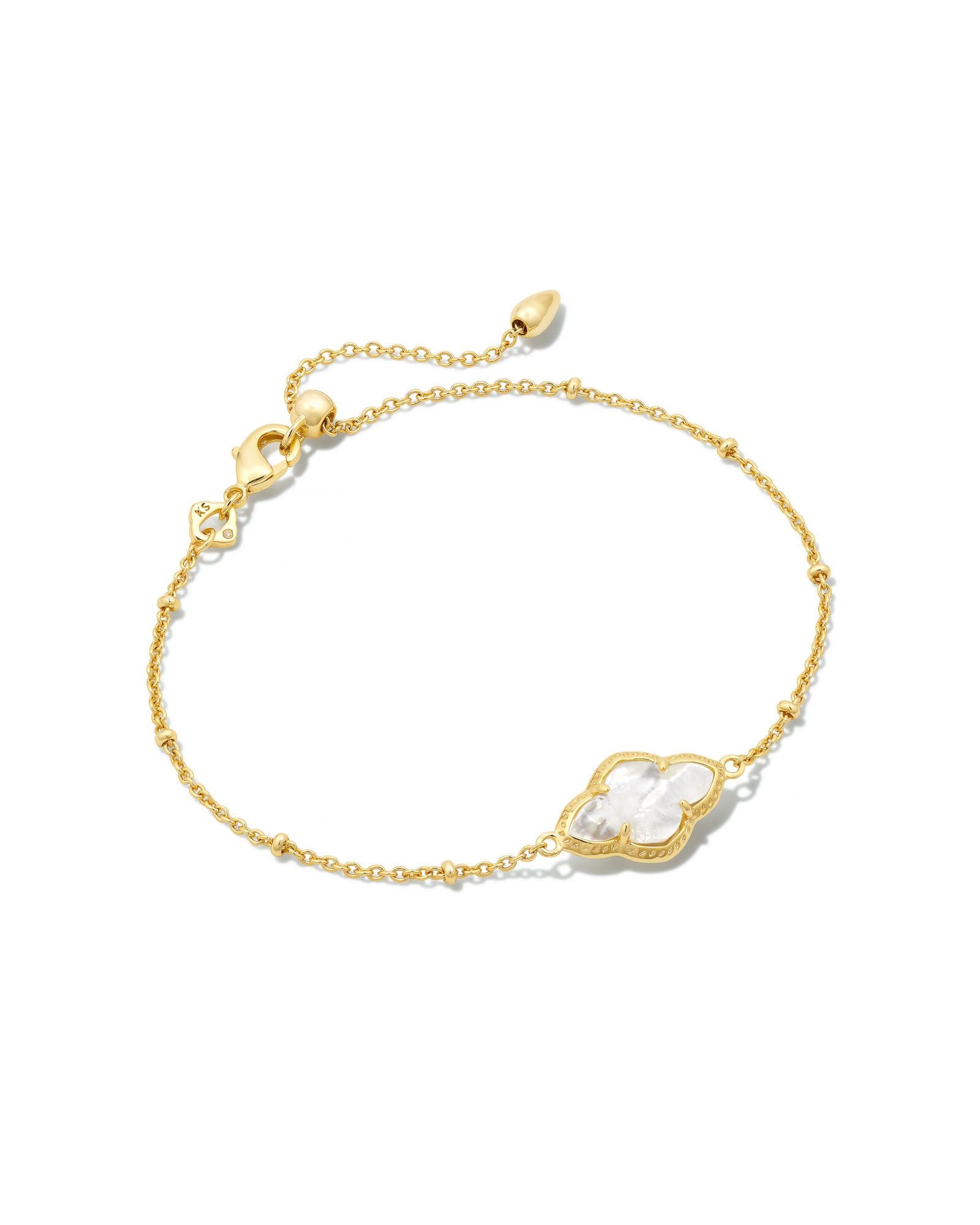 Abbie Satellite Chain Bracelet in Gold Ivory Mother of Pearl