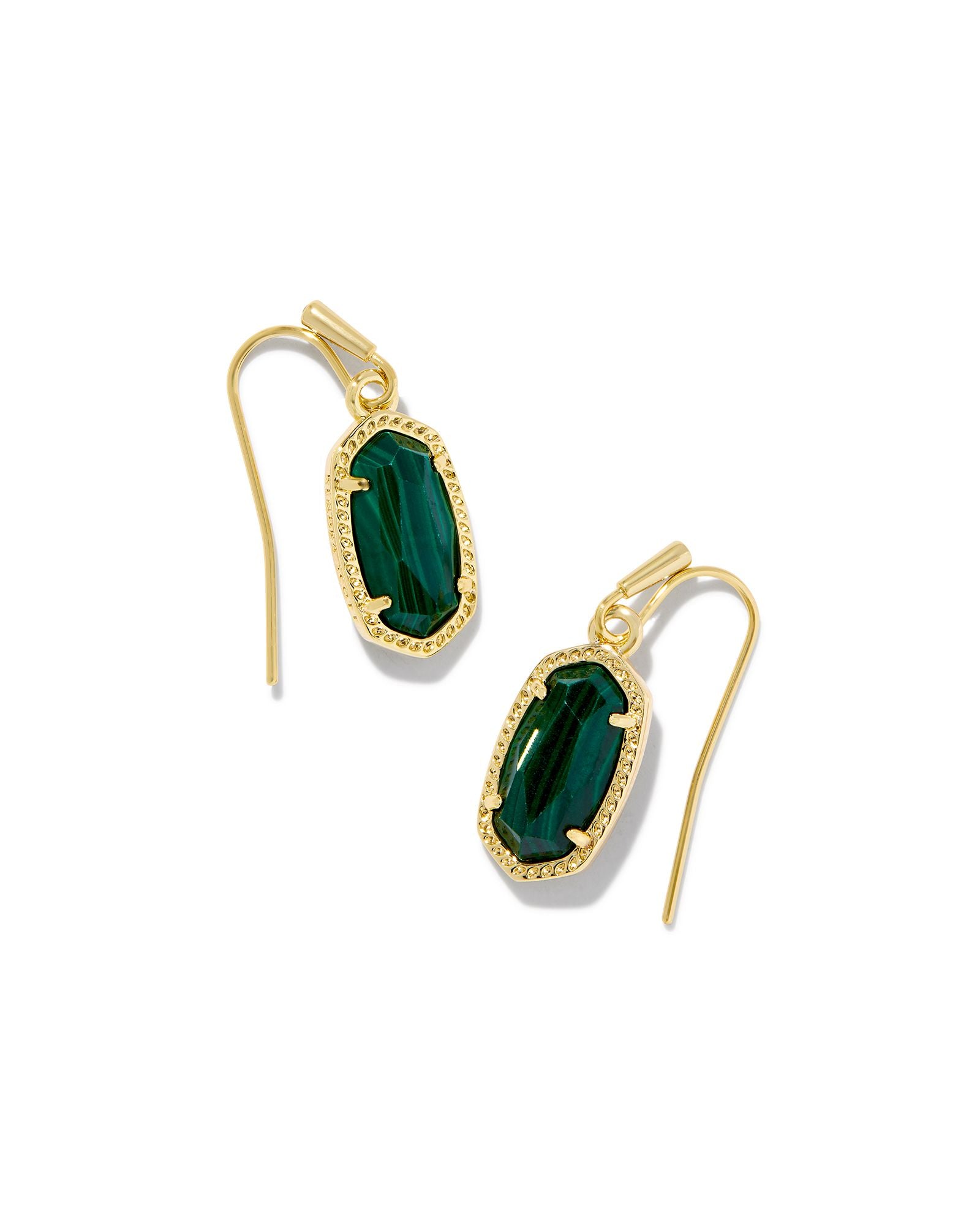 Lee Earring in Gold Green Malachite