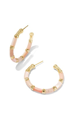 Gigi Hoop Earrings in Gold Pink Mix
