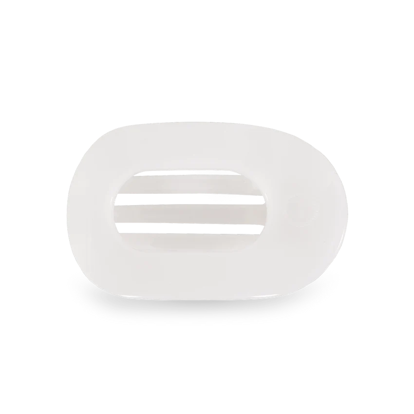 Coconut White Small Flat Round Teletie Hair Clip