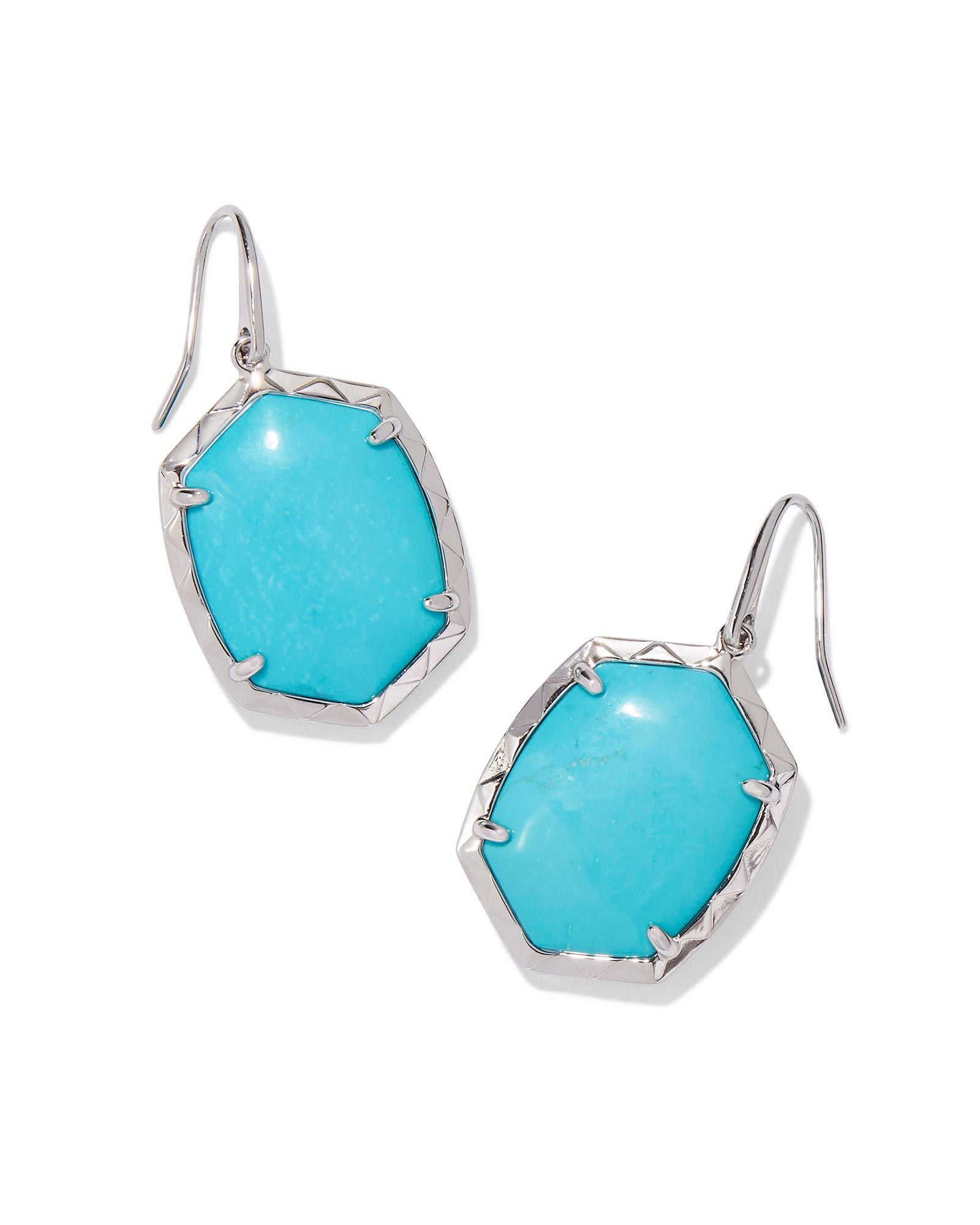 Daphne Drop Earring Rhodium Variegated Turquoise