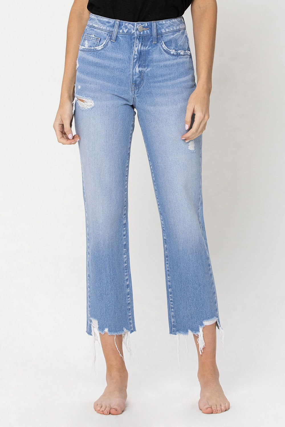 High Rise Vintage Straight Crop Jeans