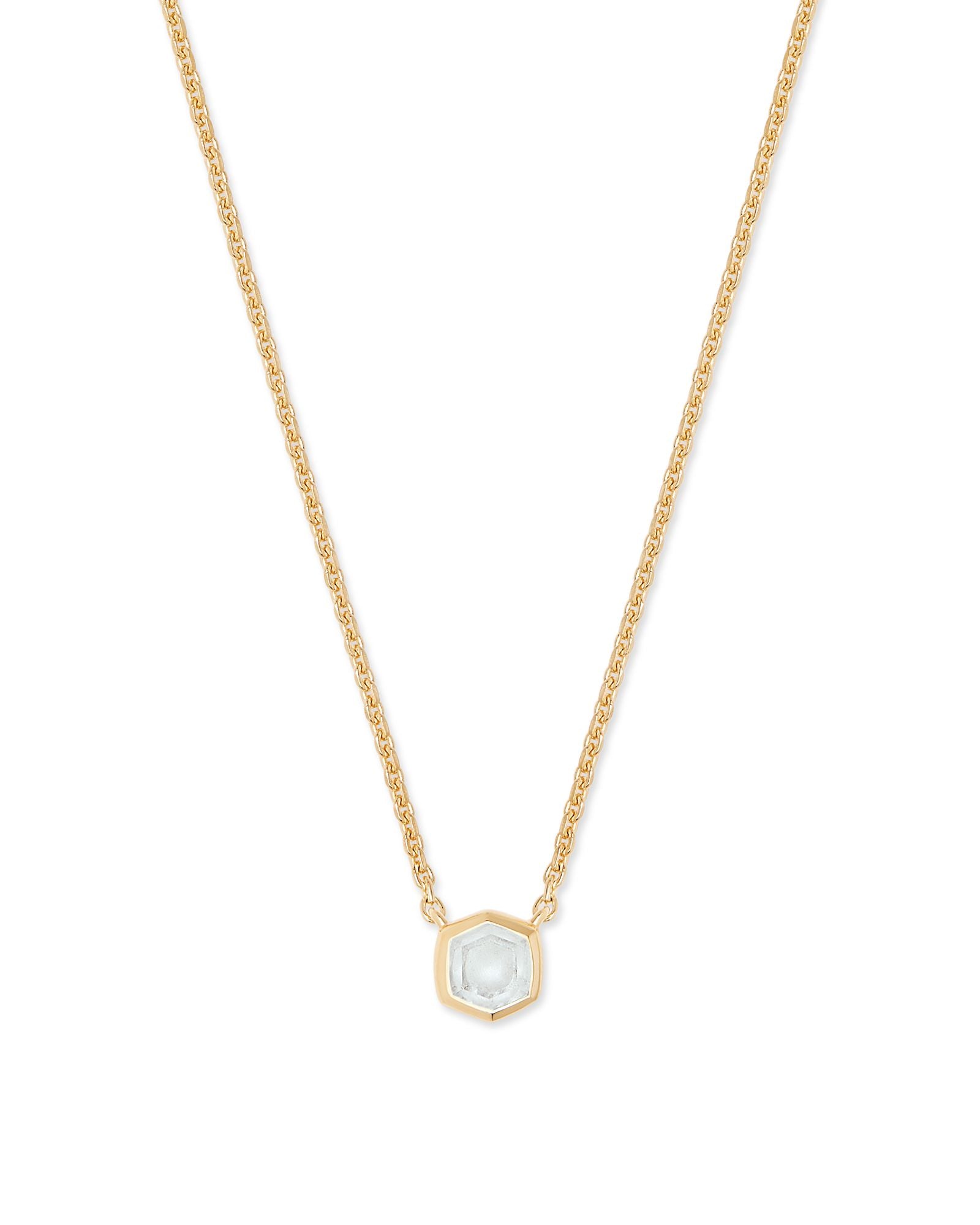 Davie Pendant Necklace in 18k Gold Vermeil Rock Crystal