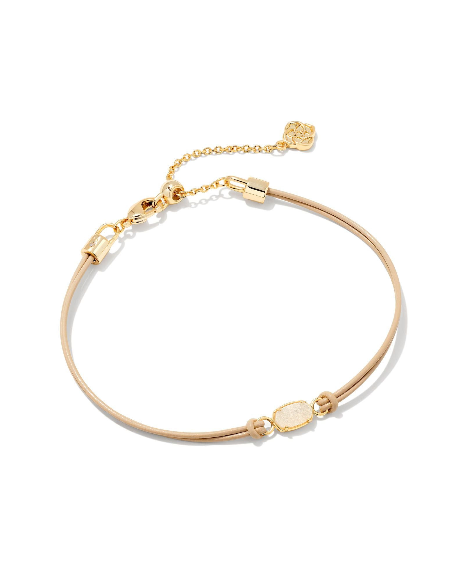 Emilie Corded Bracelet in Gold Iridescent Drusy