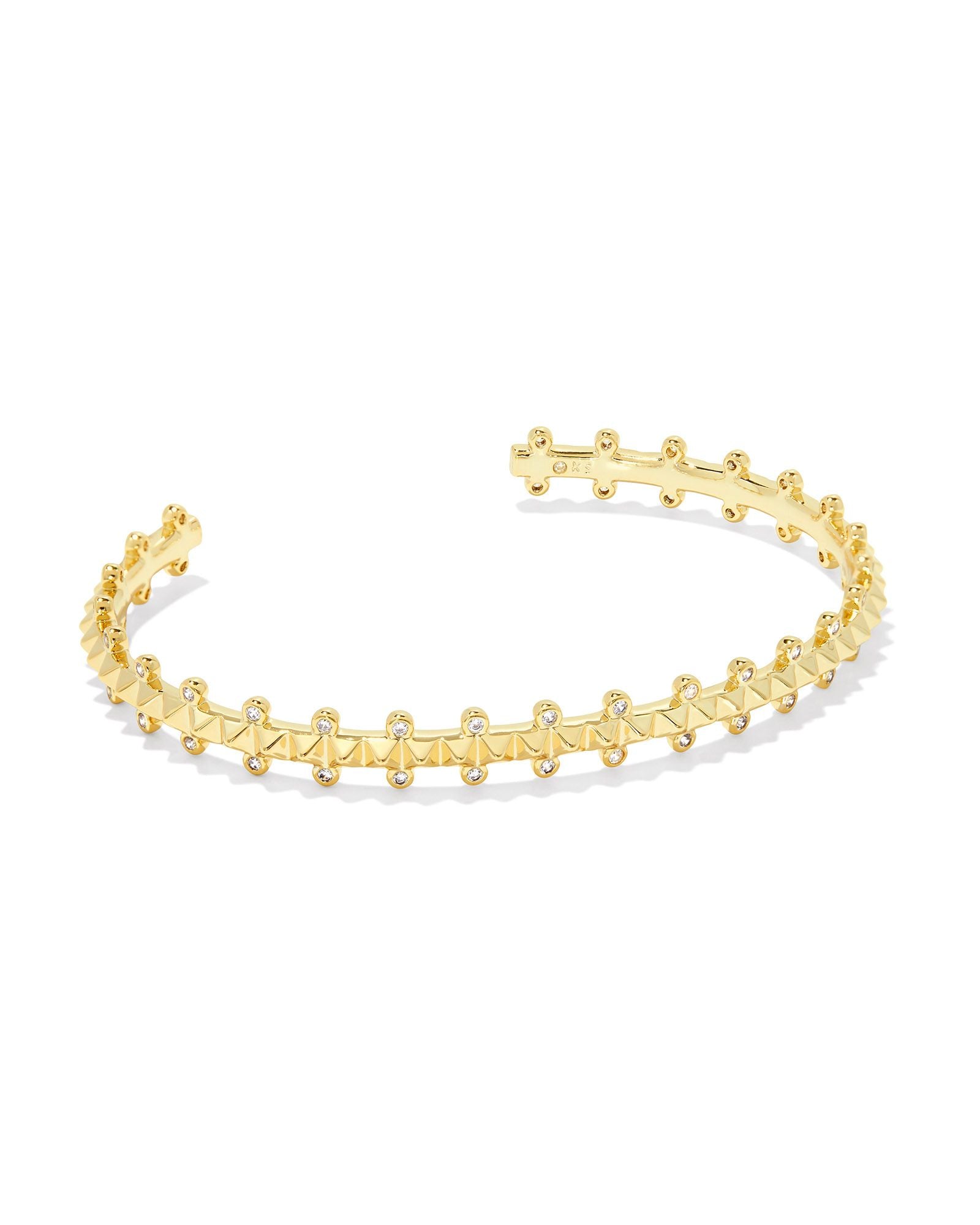 Jada Cuff Bracelet in Gold White Crystal