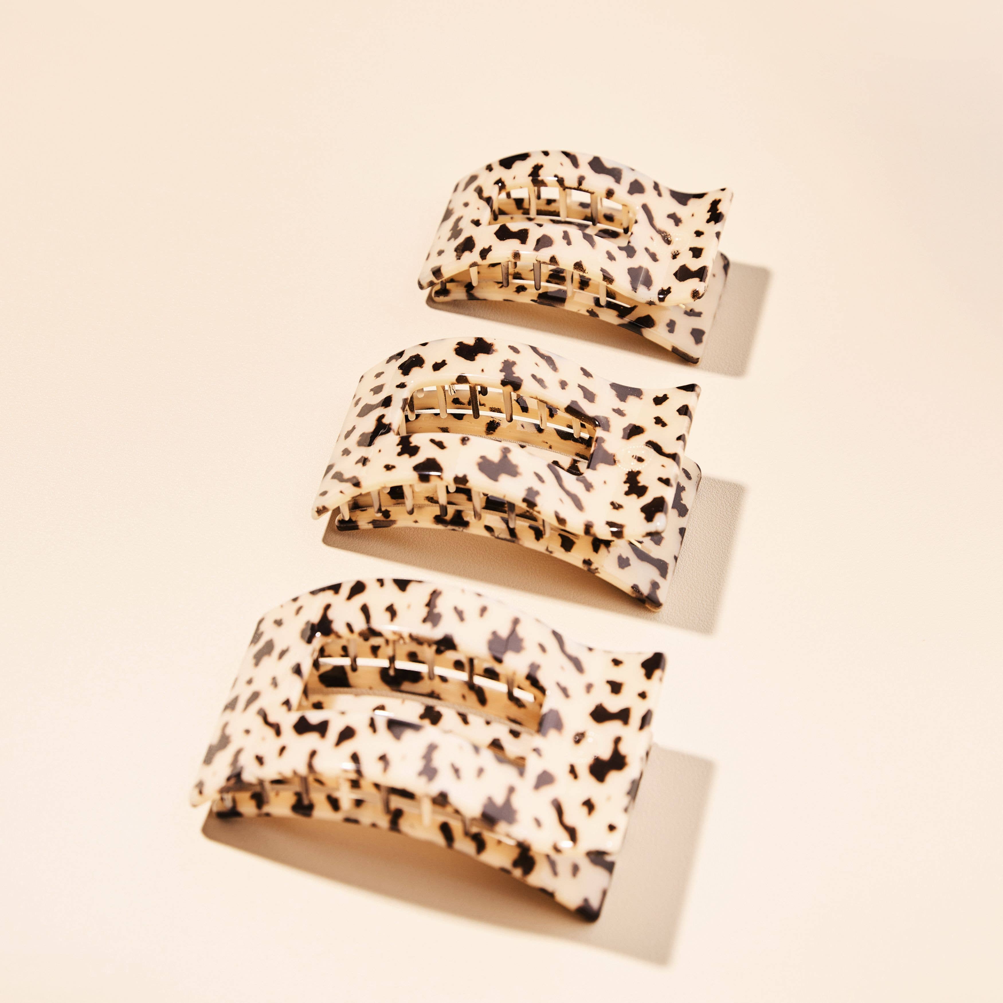 Flat Rectangle Hair Clip | Small | Blonde Tortoise