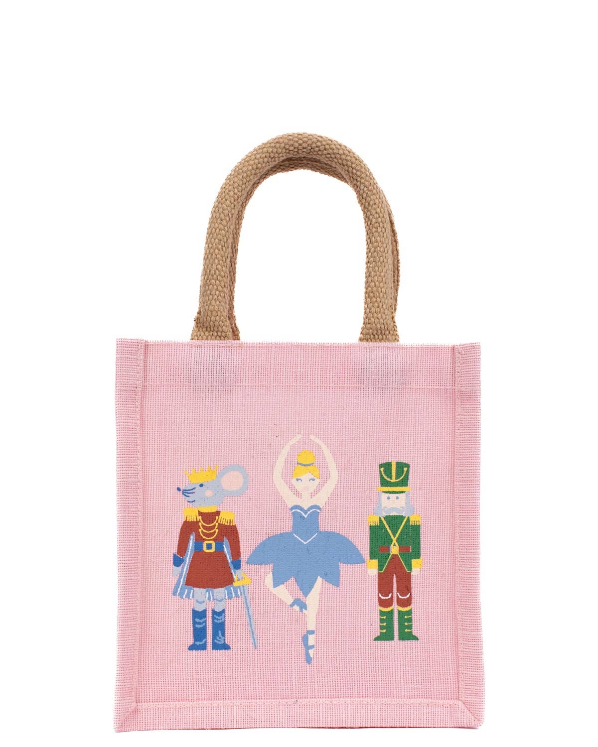 Nutcracker Waltz Juco Petite Gift Tote in Light Pink/Multi