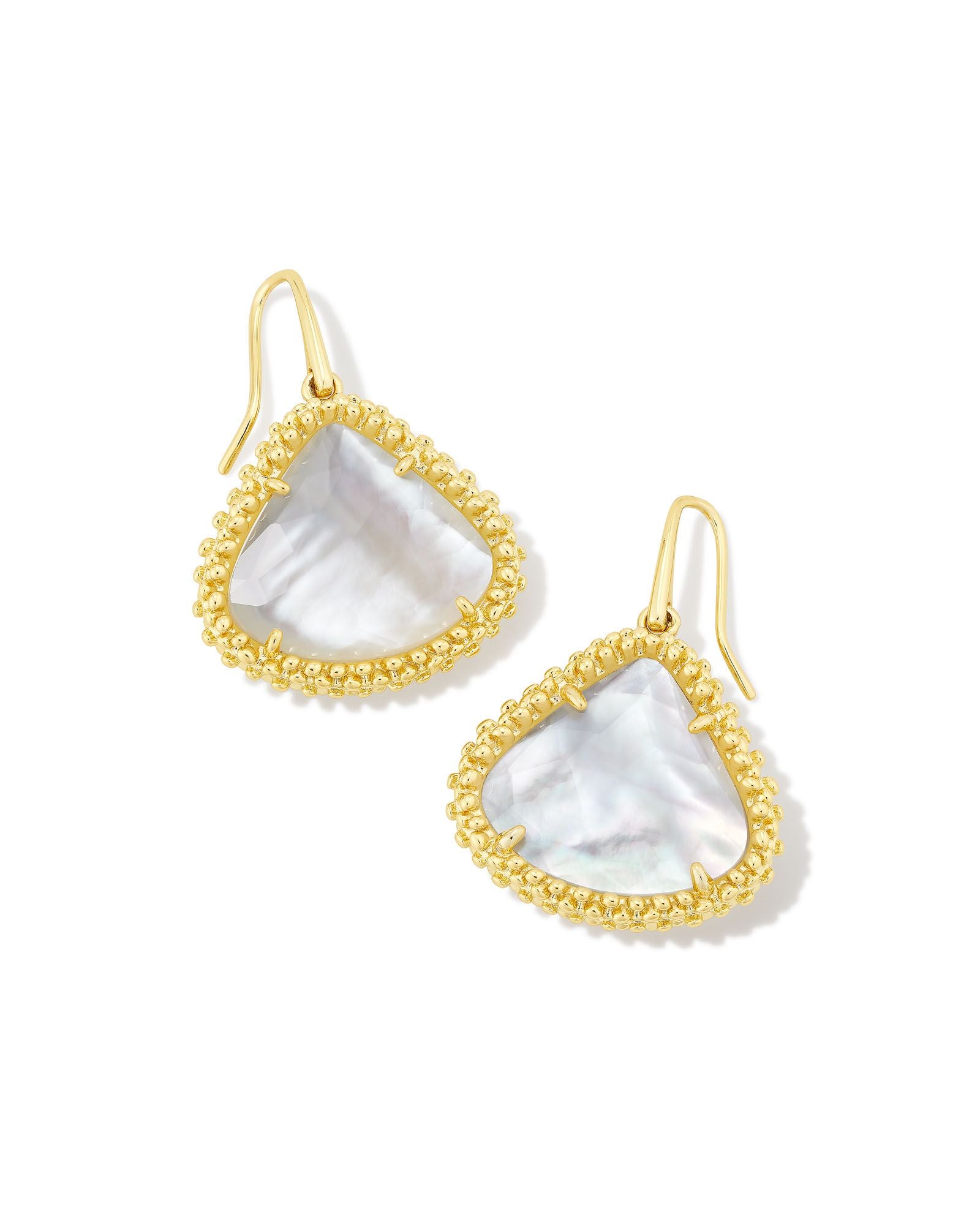Framed Kendall Large Drop Earring in Gold Ivory Mother of Pearl
