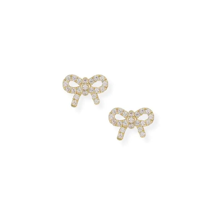 Petite Bow Stud Earring in Gold