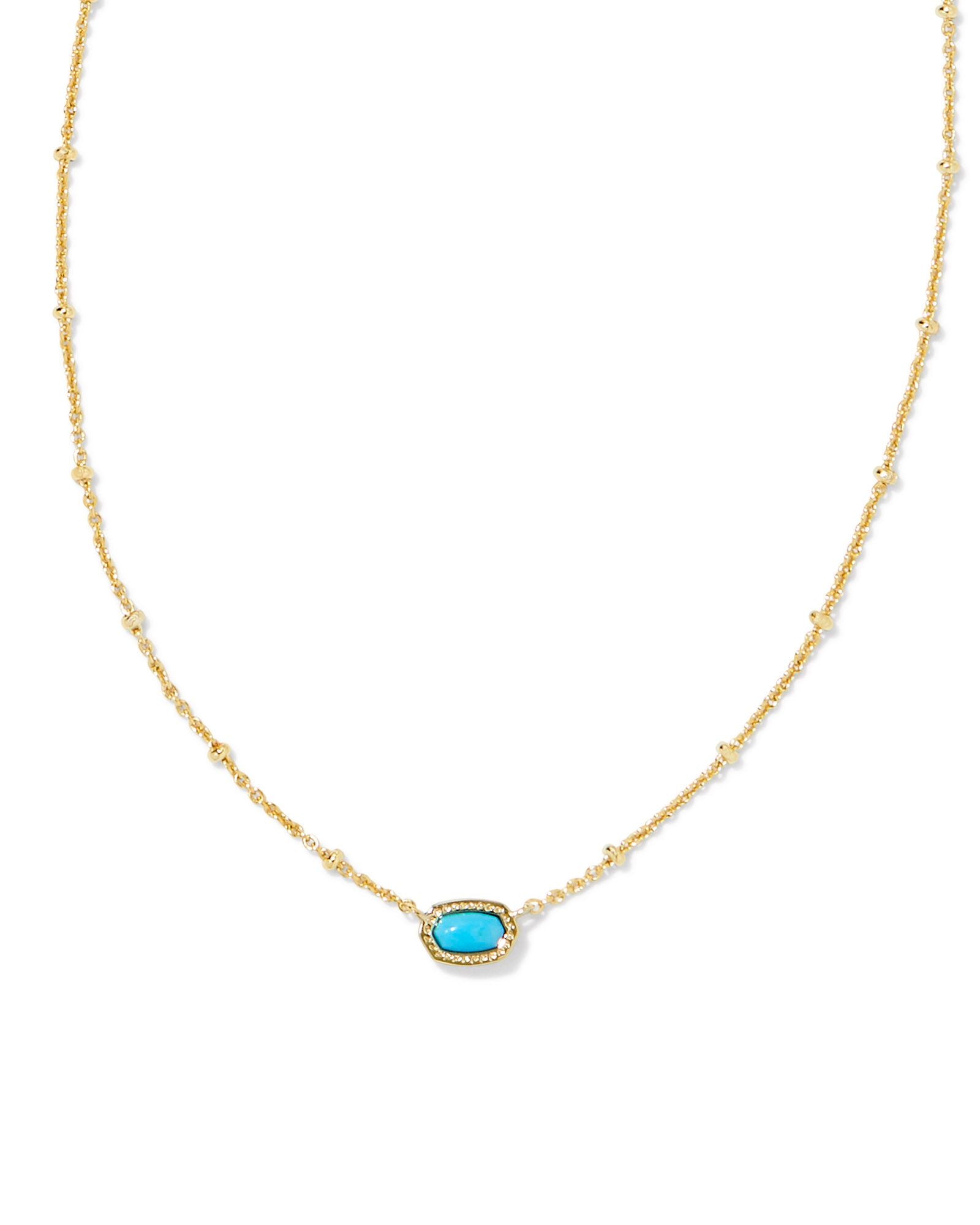 Mini Elisa Satellite Pendant Necklace in Gold Turquoise Magnesite