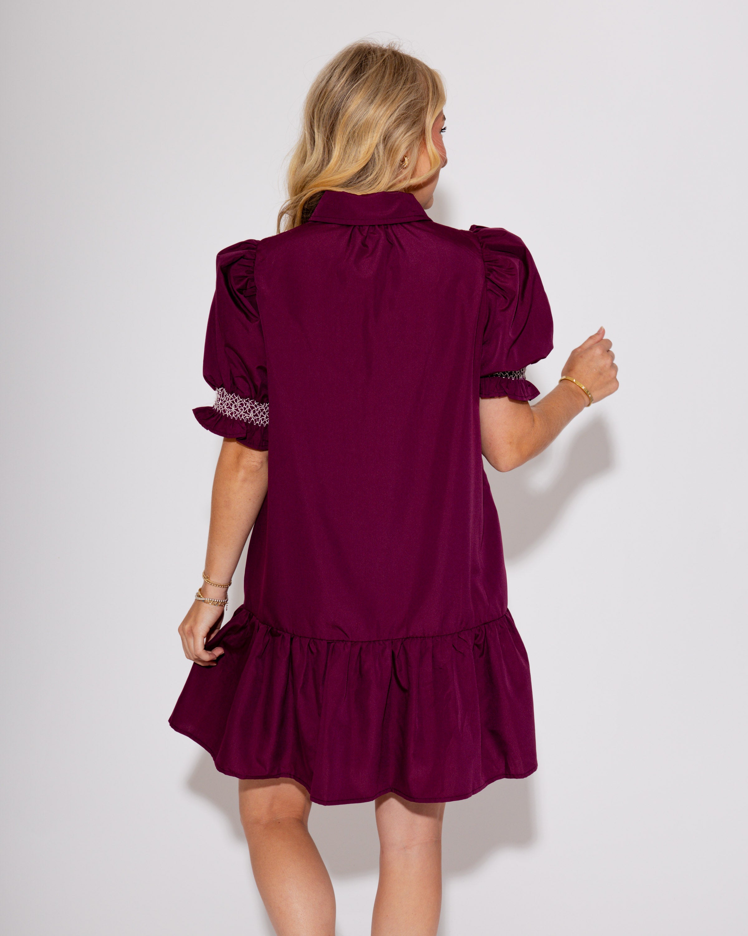 Smocked & Sweet Mini in Plum