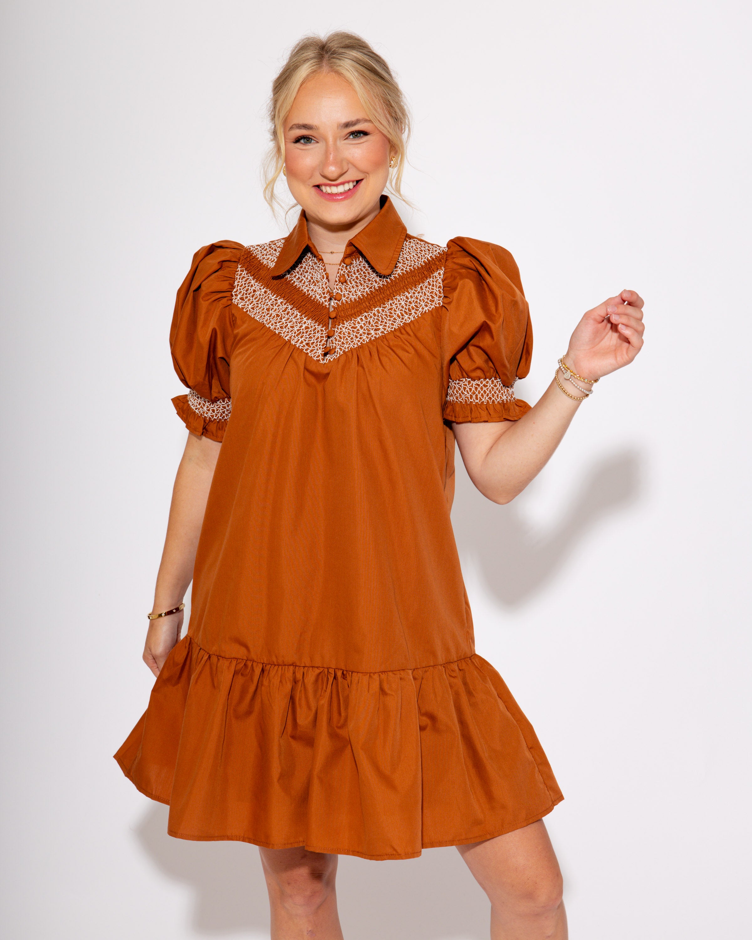 Smocked & Sweet Mini in Caramel