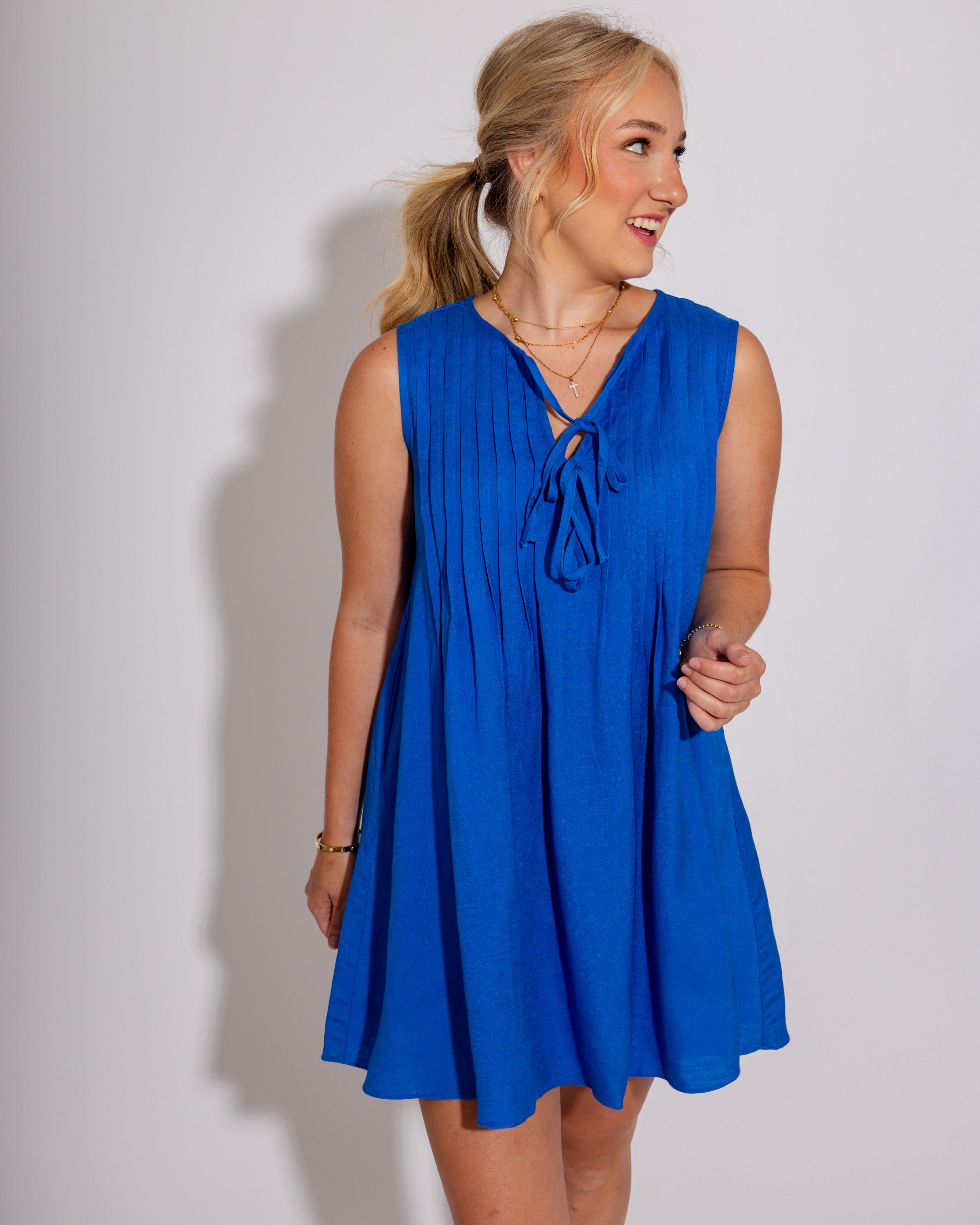 Pinch of Pin-Tuck Mini Dress