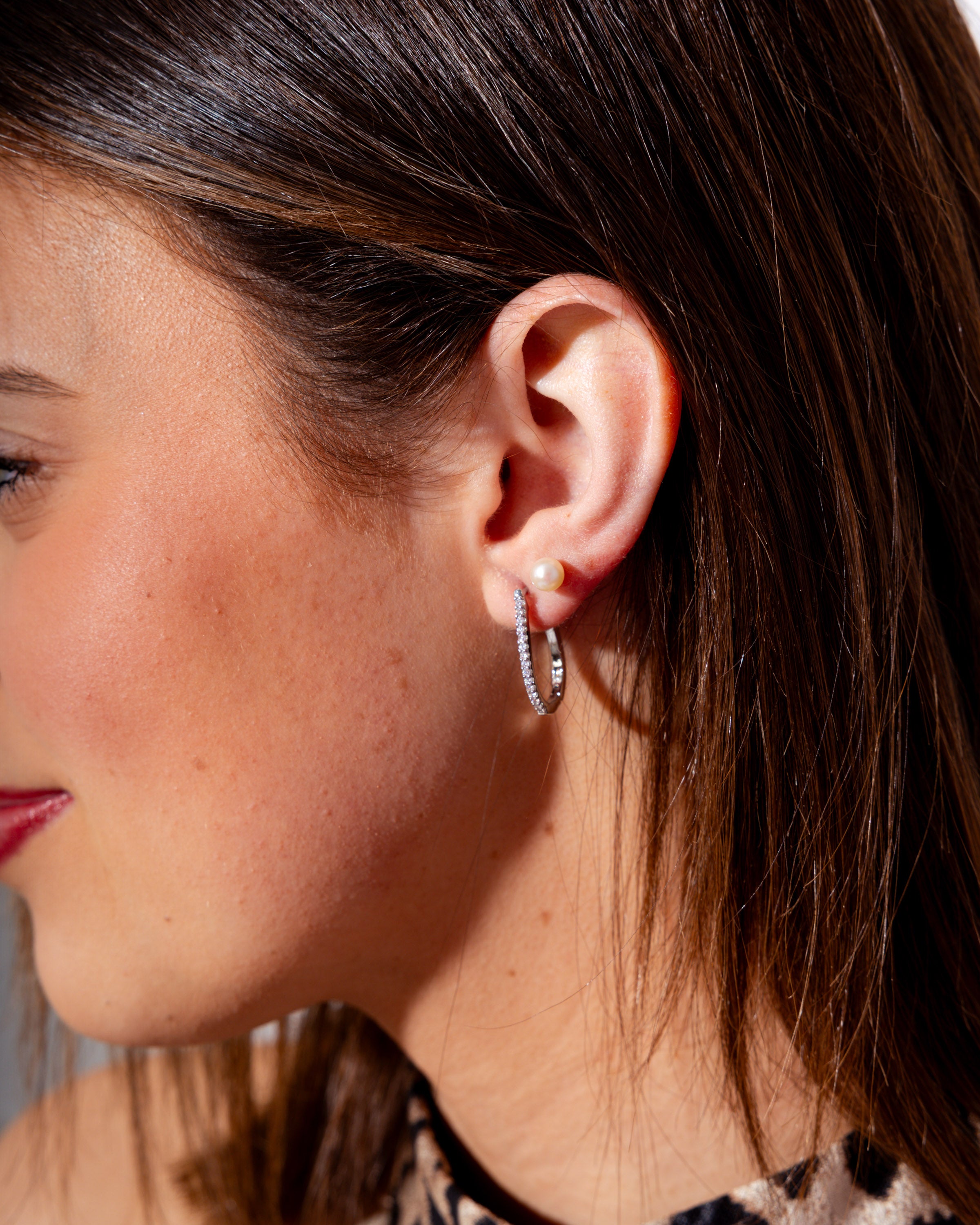 Elegant Teardrop Hoop Earrings in Silver