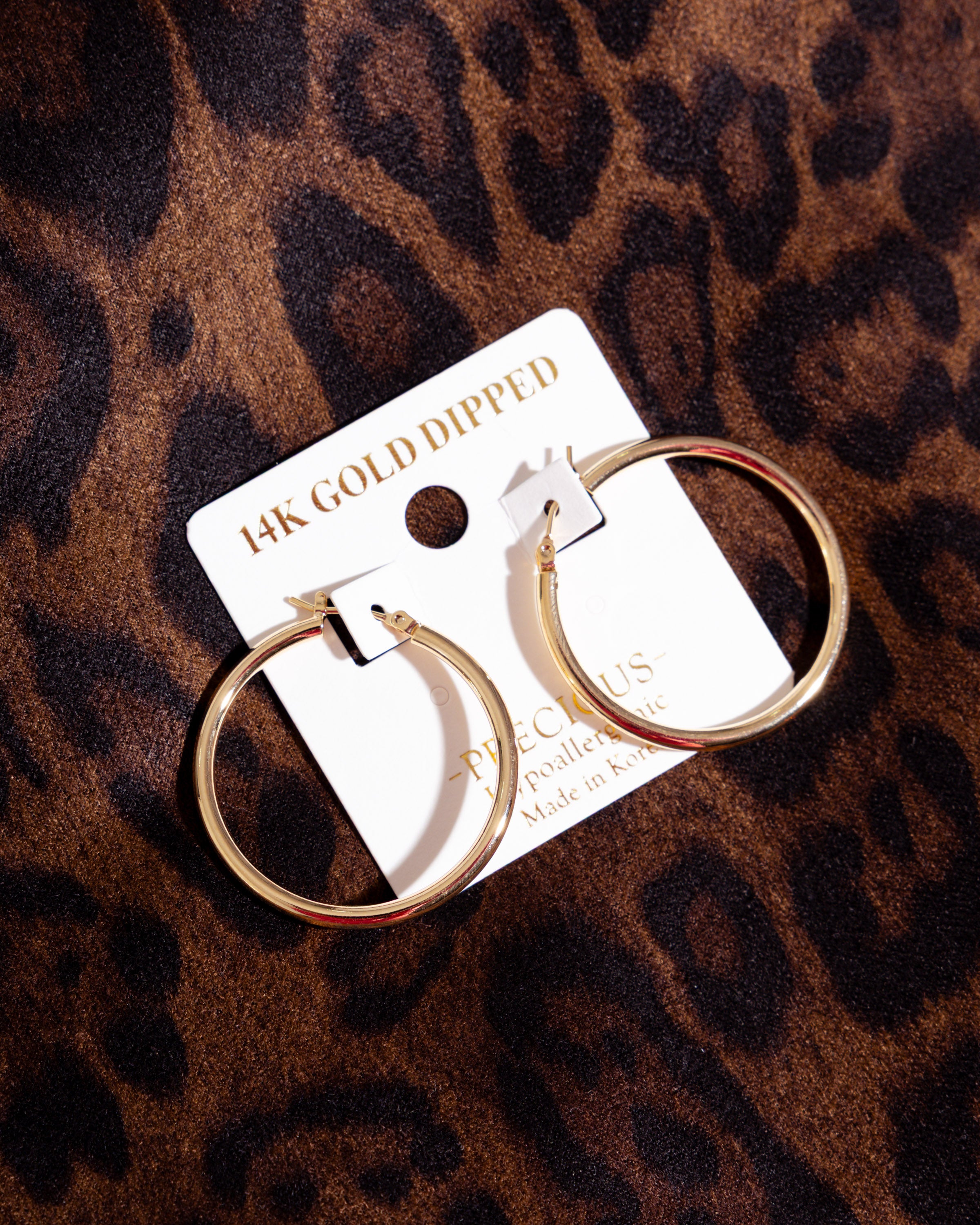 Large Gold Dipped Hoop Earring